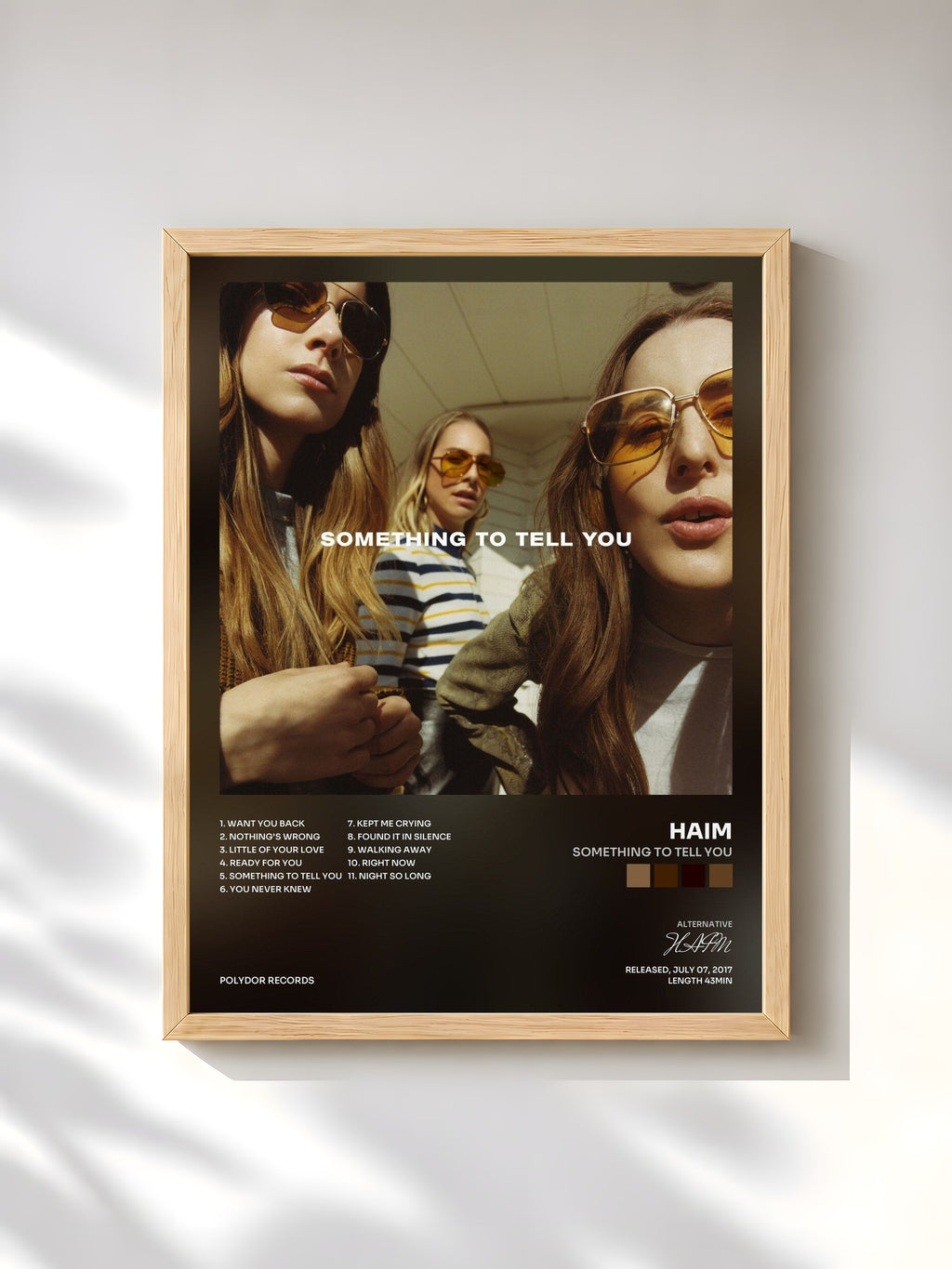 #bois Tableau de l'album Something To Tell You de HAIM, cadre en bois brut, imprimé et encadré en France