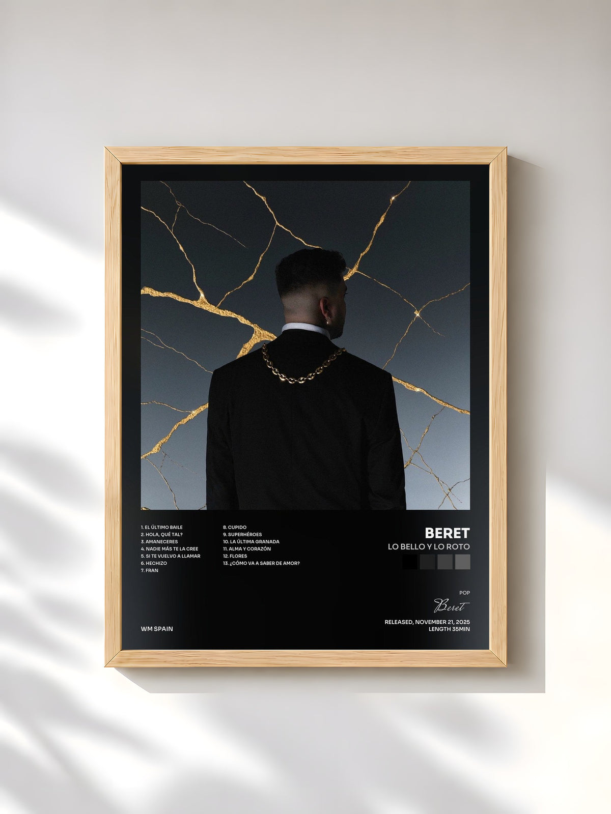 #bois Tableau de l'album Lo bello y lo roto de Beret, cadre en bois brut, imprimé et encadré en France