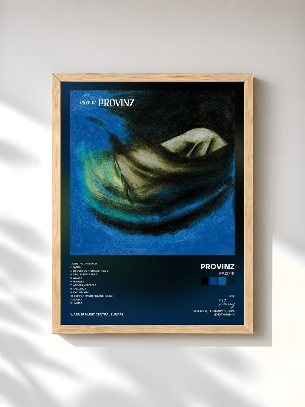 #bois Tableau de l'album Pazifik de Provinz, cadre en bois brut, imprimé et encadré en France