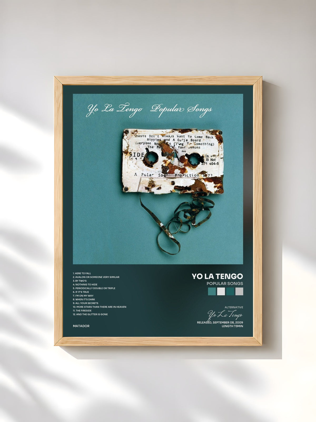 #bois Tableau de l'album Popular Songs de Yo La Tengo, cadre en bois brut, imprimé et encadré en France