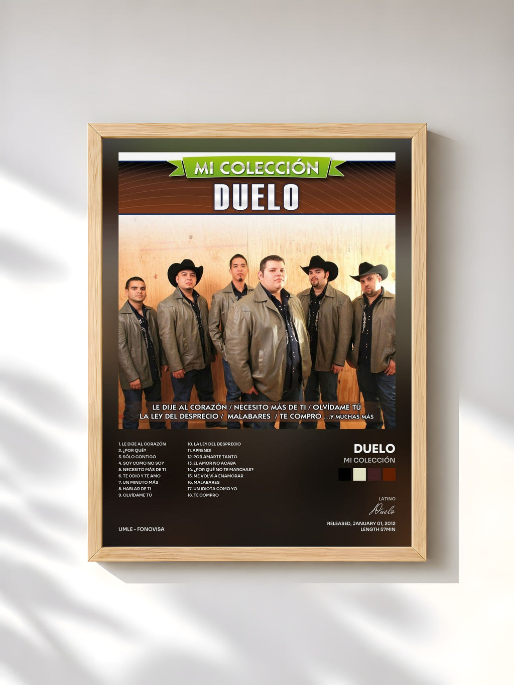 #bois Tableau de l'album Mi Colección de Duelo, cadre en bois brut, imprimé et encadré en France
