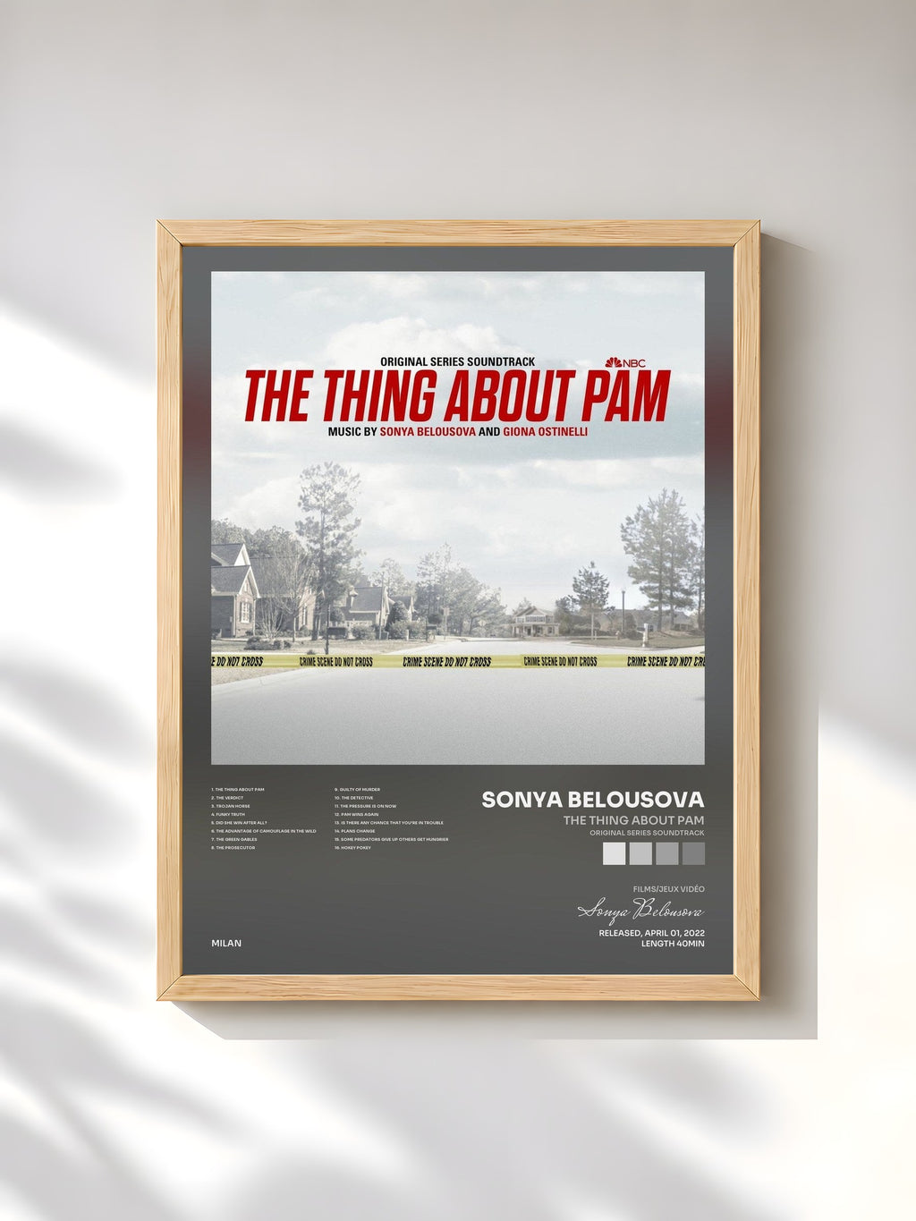 #bois Tableau de l'album The Thing About Pam (Original Series Soundtrack) de Sonya Belousova, cadre en bois brut, imprimé et encadré en France