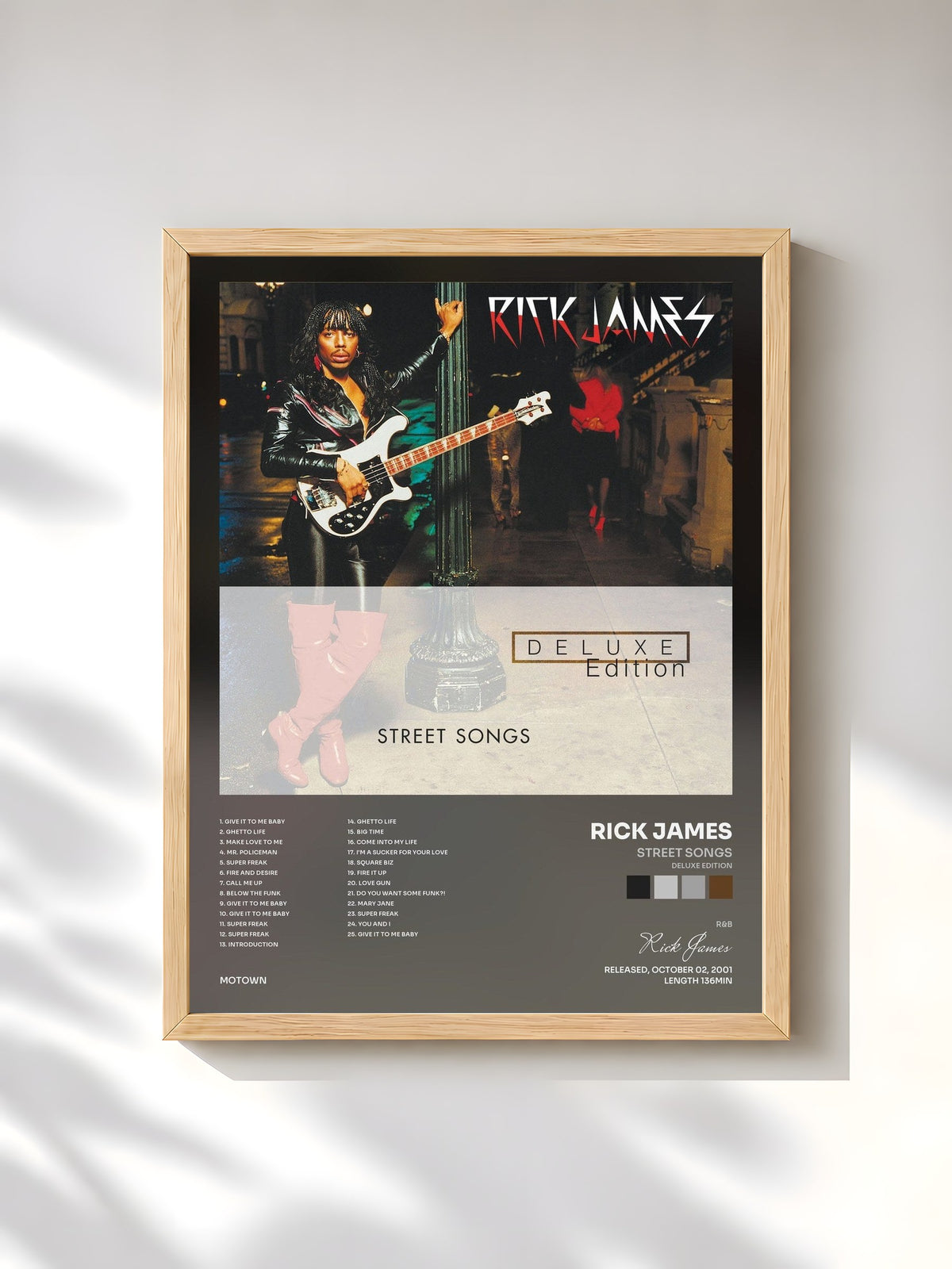 #bois Tableau de l'album Street Songs (Deluxe Edition) de Rick James, cadre en bois brut, imprimé et encadré en France