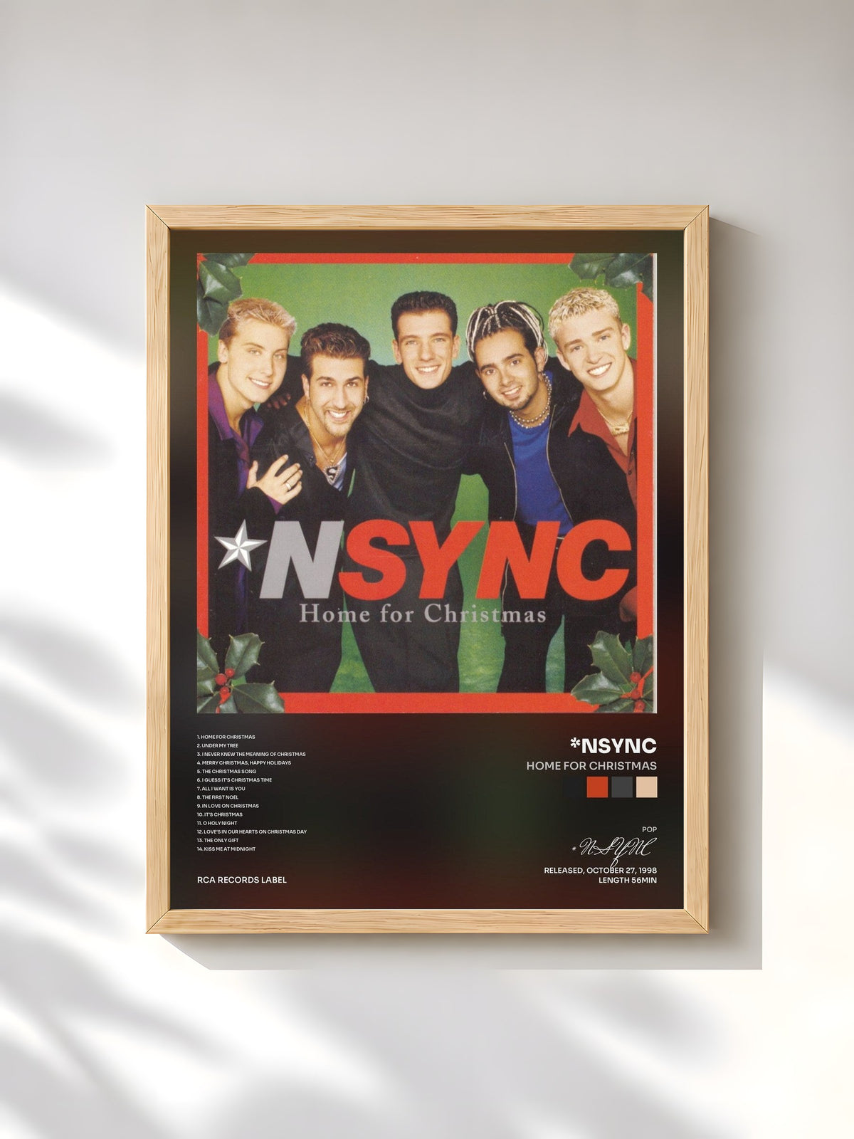 #bois Tableau de l'album Home For Christmas de *NSYNC, cadre en bois brut, imprimé et encadré en France