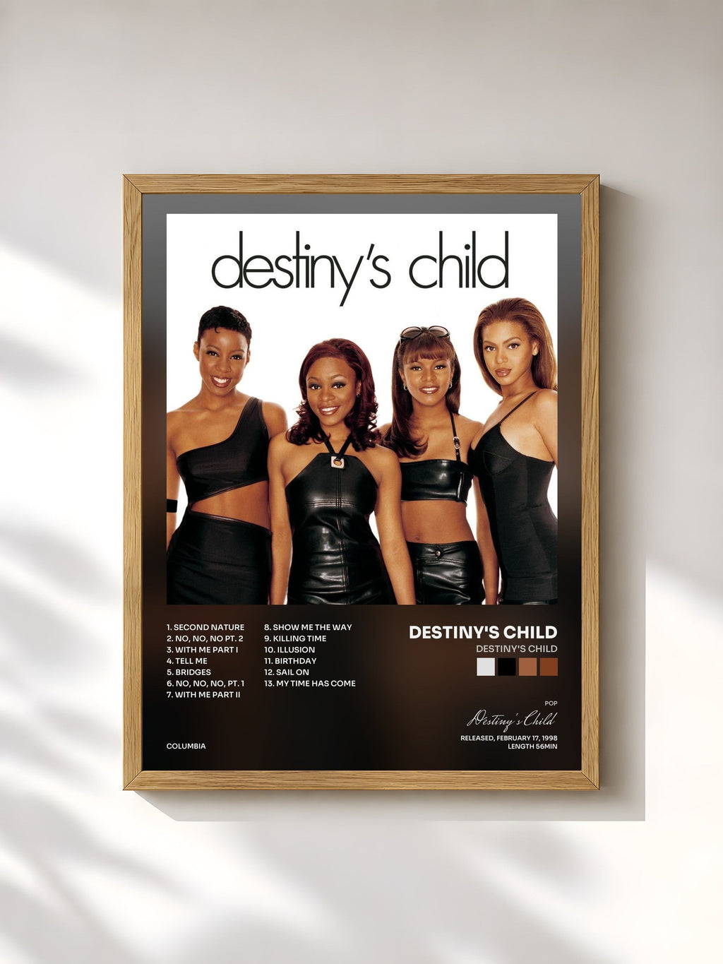 #bois Tableau de l'album Destiny's Child de Destiny's Child, cadre en bois brut, imprimé et encadré en France
