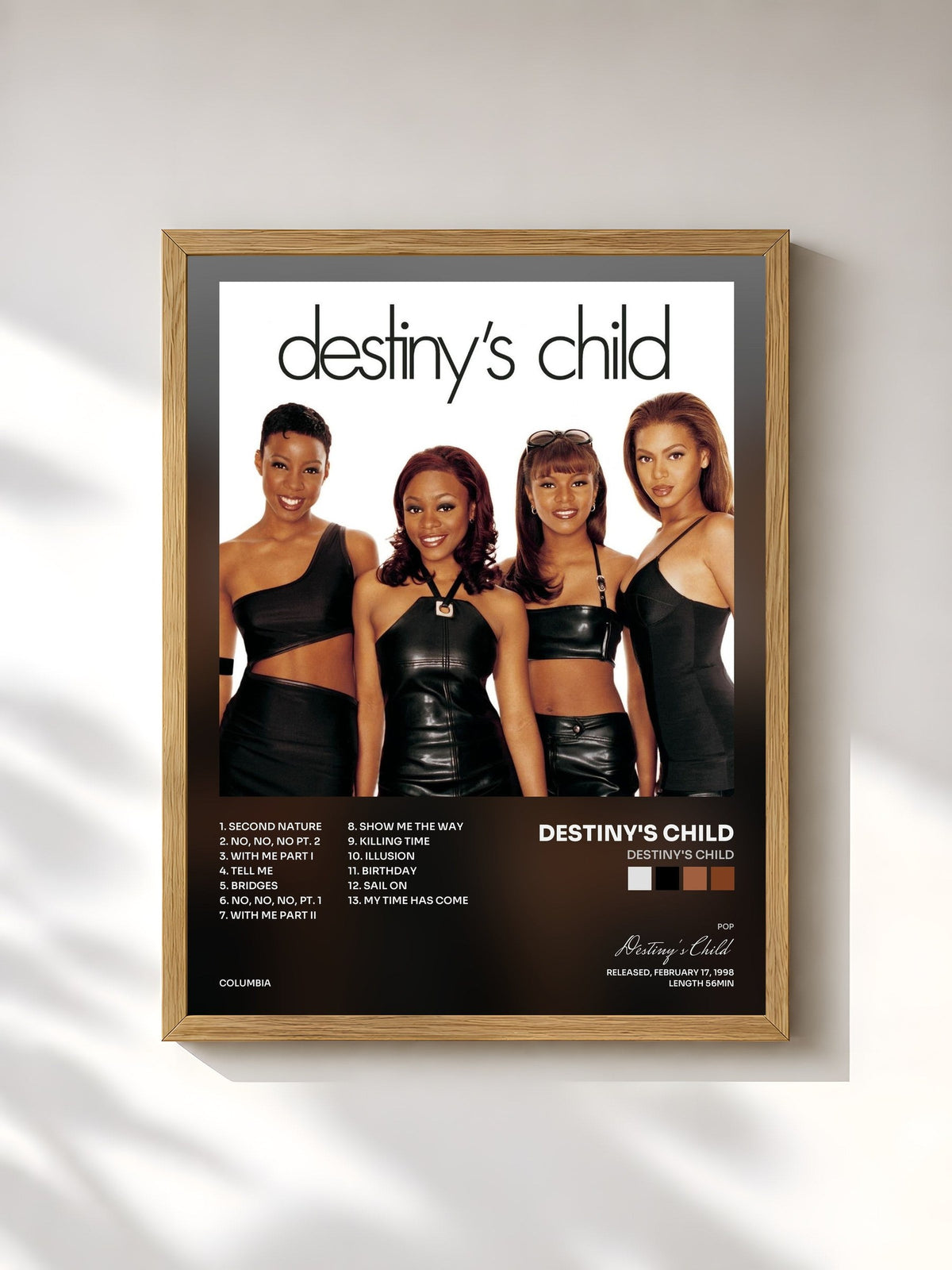 #bois Tableau de l'album Destiny's Child de Destiny's Child, cadre en bois brut, imprimé et encadré en France