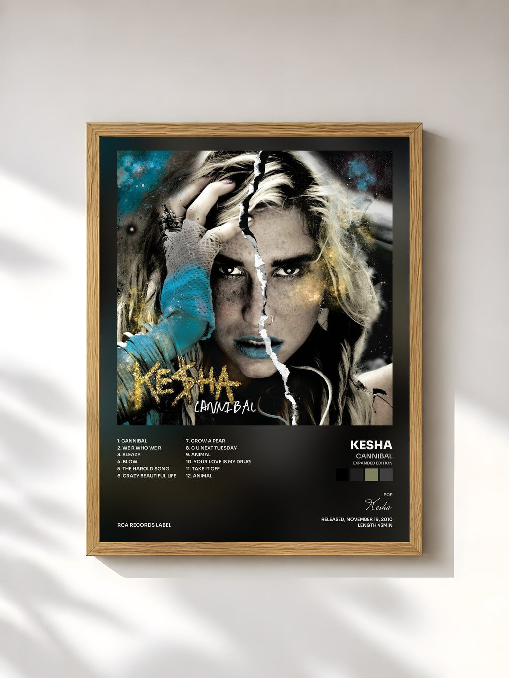 #bois Tableau de l'album Cannibal (Expanded Edition) de Kesha, cadre en bois brut, imprimé et encadré en France