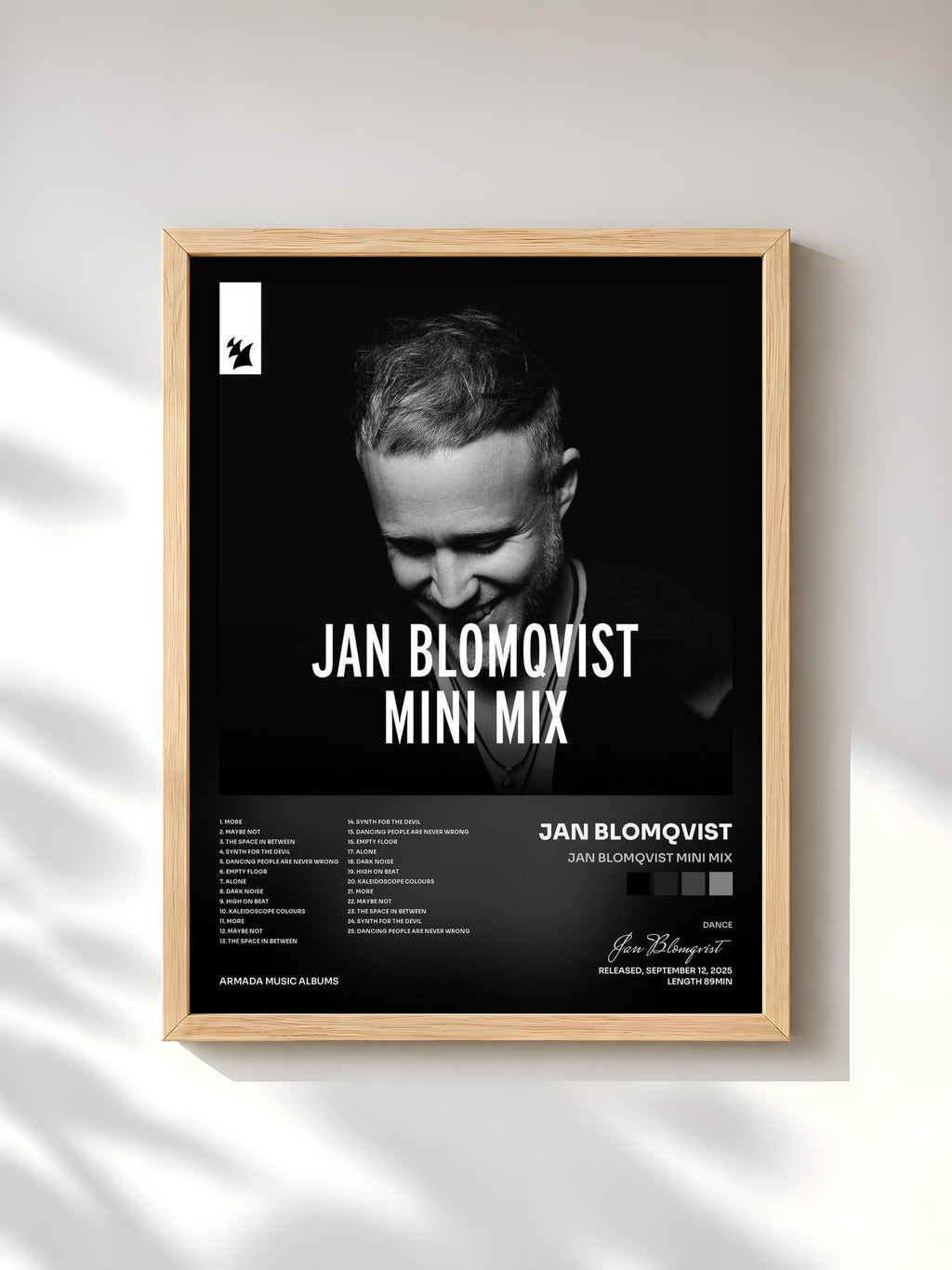#bois Tableau de l'album Jan Blomqvist Mini Mix de Jan Blomqvist, cadre en bois brut, imprimé et encadré en France