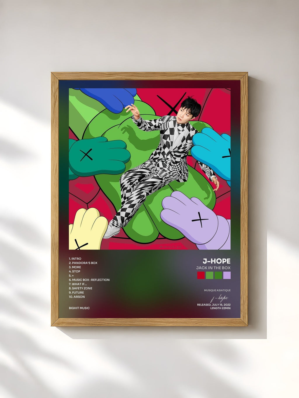 #bois Tableau de l'album Jack In The Box de j-hope, cadre en bois brut, imprimé et encadré en France