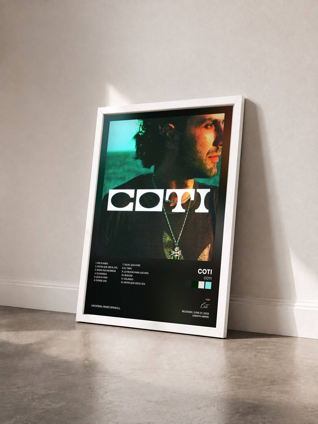 #blanc Tableau de l'album Coti de Coti vu de trois quarts, cadre blanc