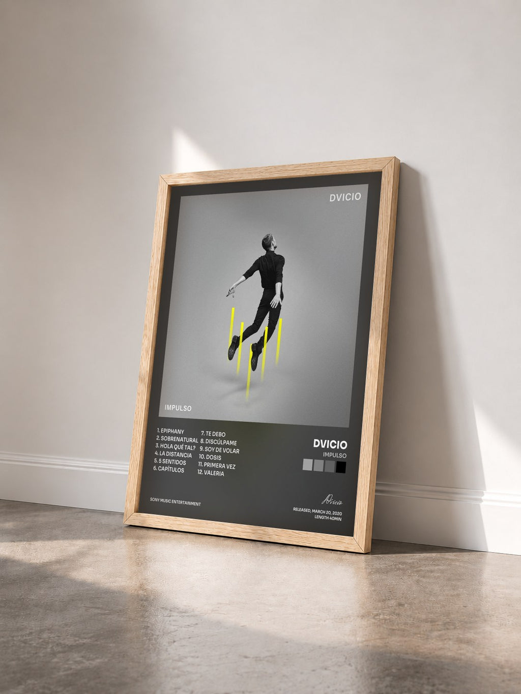 #bois Tableau de l'album Impulso de Dvicio vu de trois quarts, cadre en bois brut