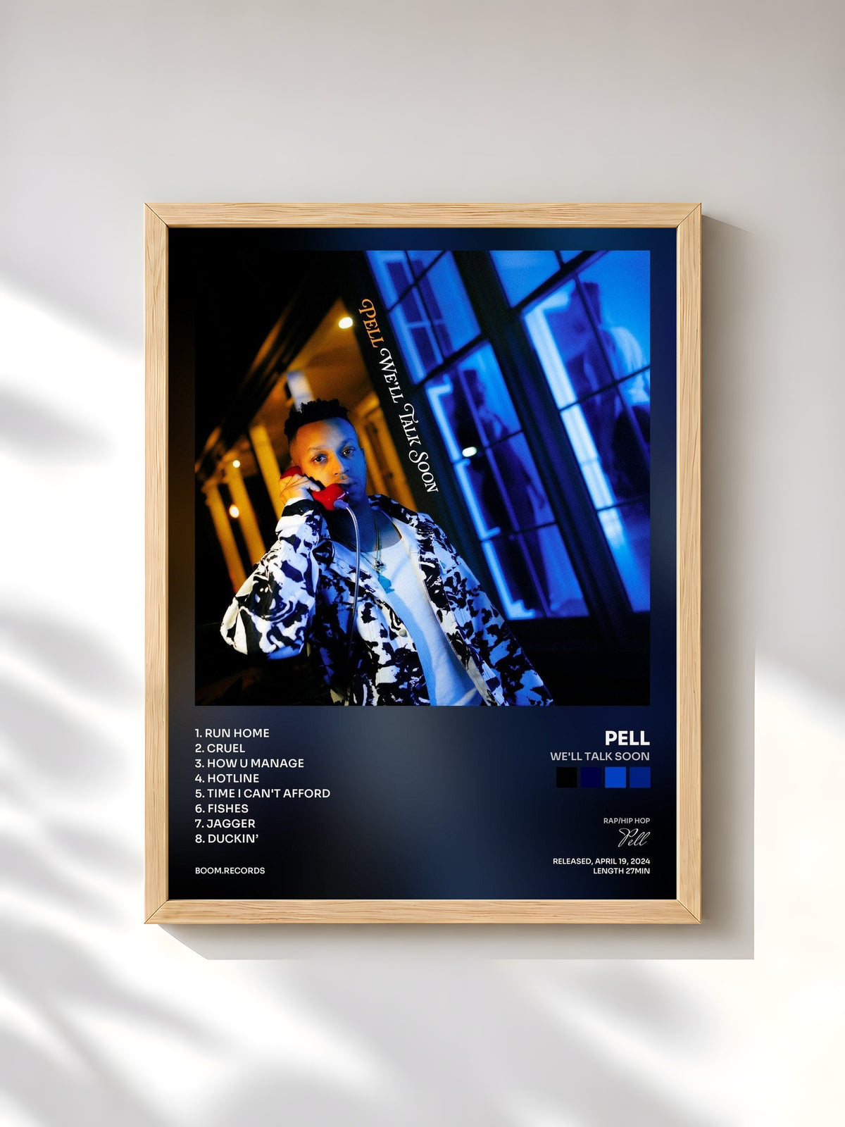 #bois Tableau de l'album We'll Talk Soon de Pell, cadre en bois brut, imprimé et encadré en France