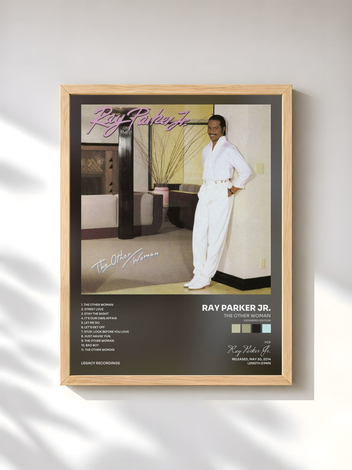 #bois Tableau de l'album The Other Woman (Expanded Edition) de Ray Parker Jr., cadre en bois brut, imprimé et encadré en France