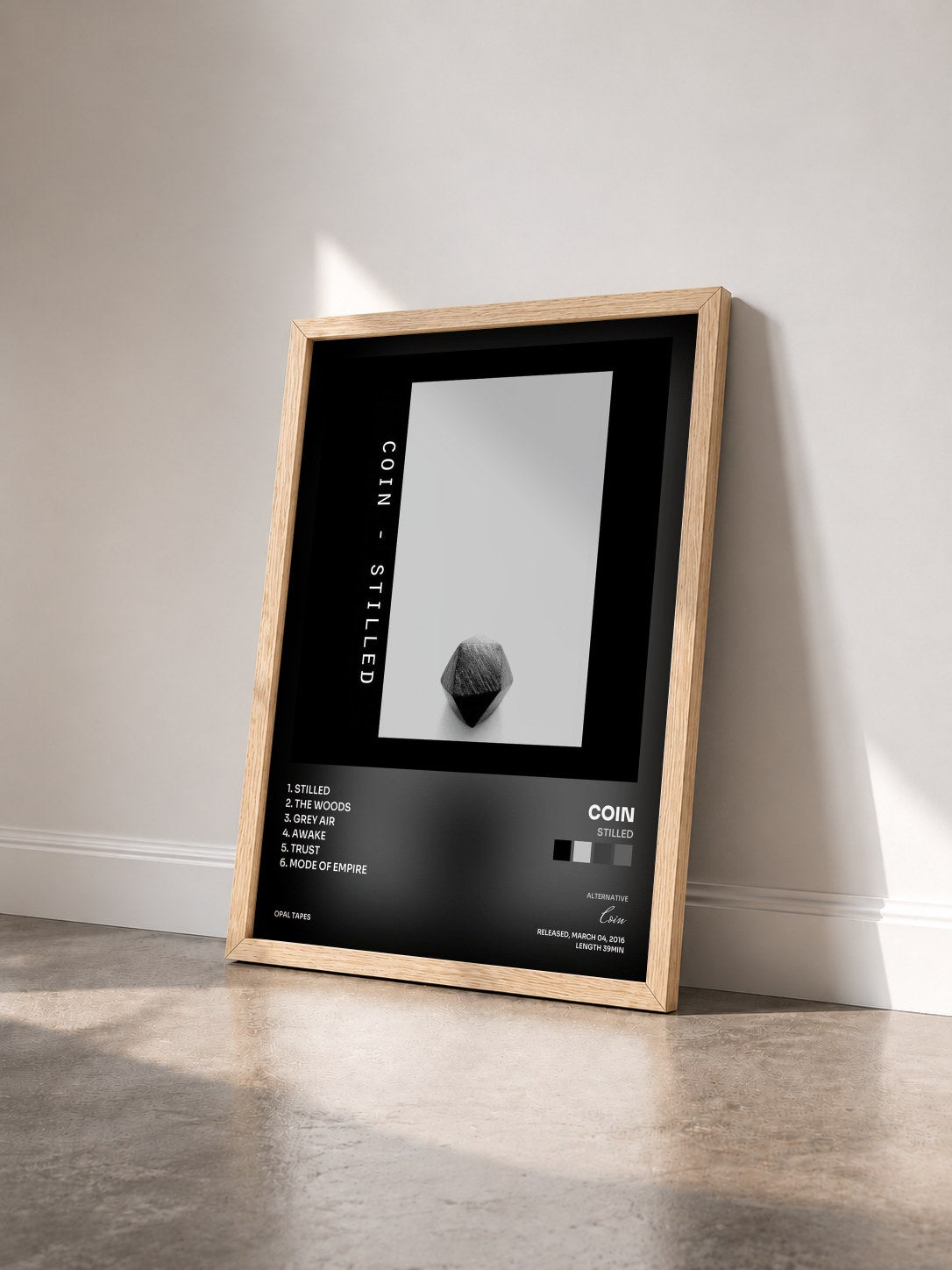 #bois Tableau de l'album Stilled de Coin vu de trois quarts, cadre en bois brut