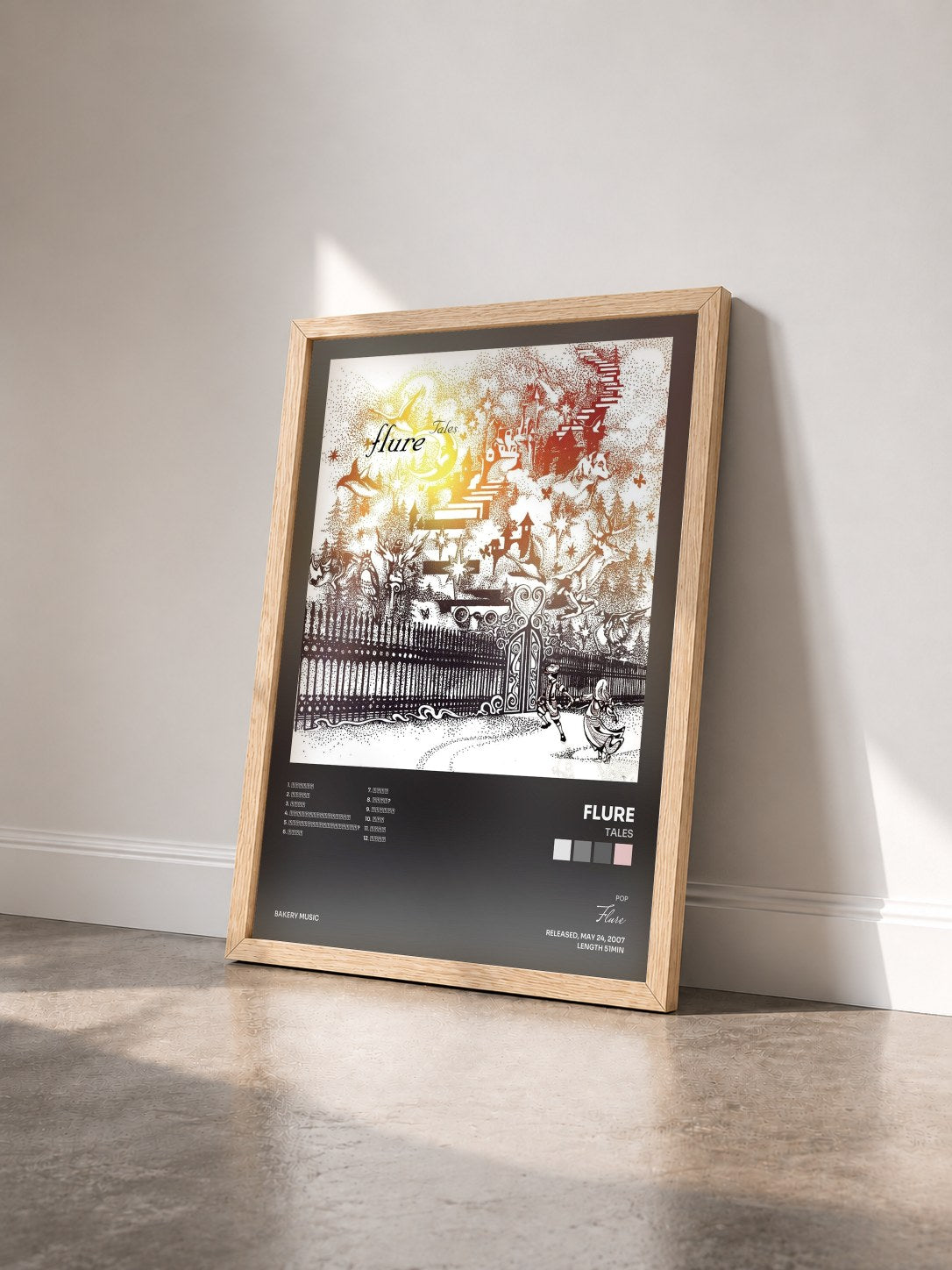 #bois Tableau de l'album Tales de Flure vu de trois quarts, cadre en bois brut