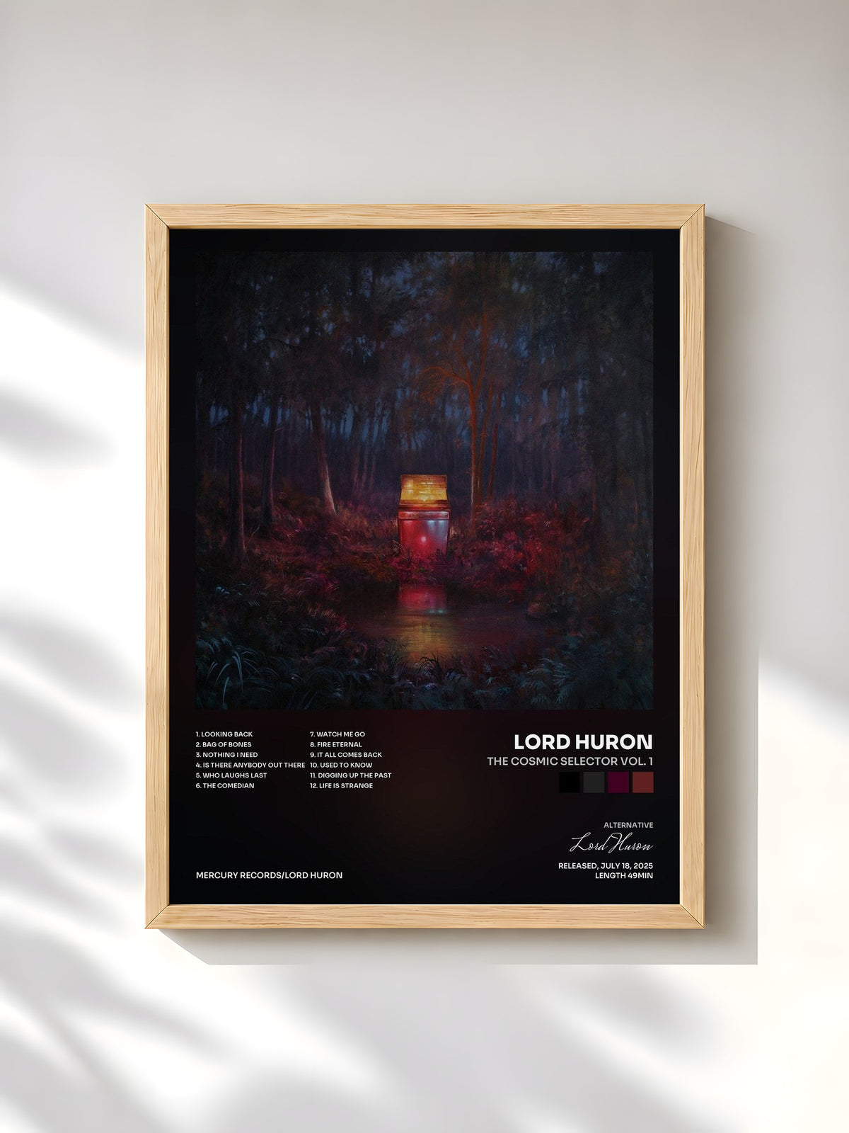 #bois Tableau de l'album The Cosmic Selector Vol. 1 de Lord Huron, cadre en bois brut, imprimé et encadré en France