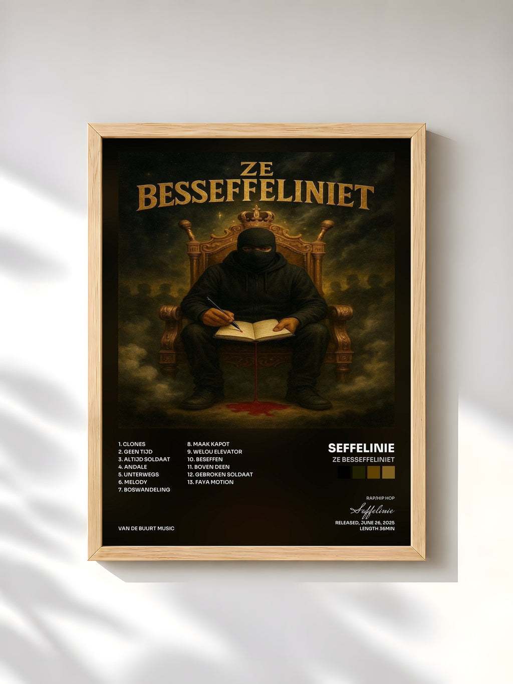 #bois Tableau de l'album Ze Besseffeliniet de Seffelinie, cadre en bois brut, imprimé et encadré en France