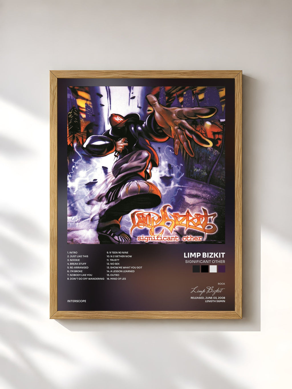 #bois Tableau de l'album Significant Other de Limp Bizkit, cadre en bois brut, imprimé et encadré en France