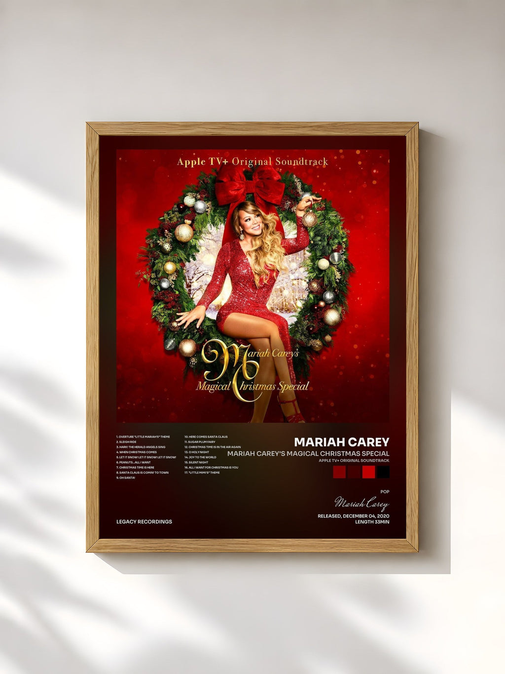 #bois Tableau de l'album Mariah Carey's Magical Christmas Special (Apple TV+ Original Soundtrack) de Mariah Carey, cadre en bois brut, imprimé et encadré en France