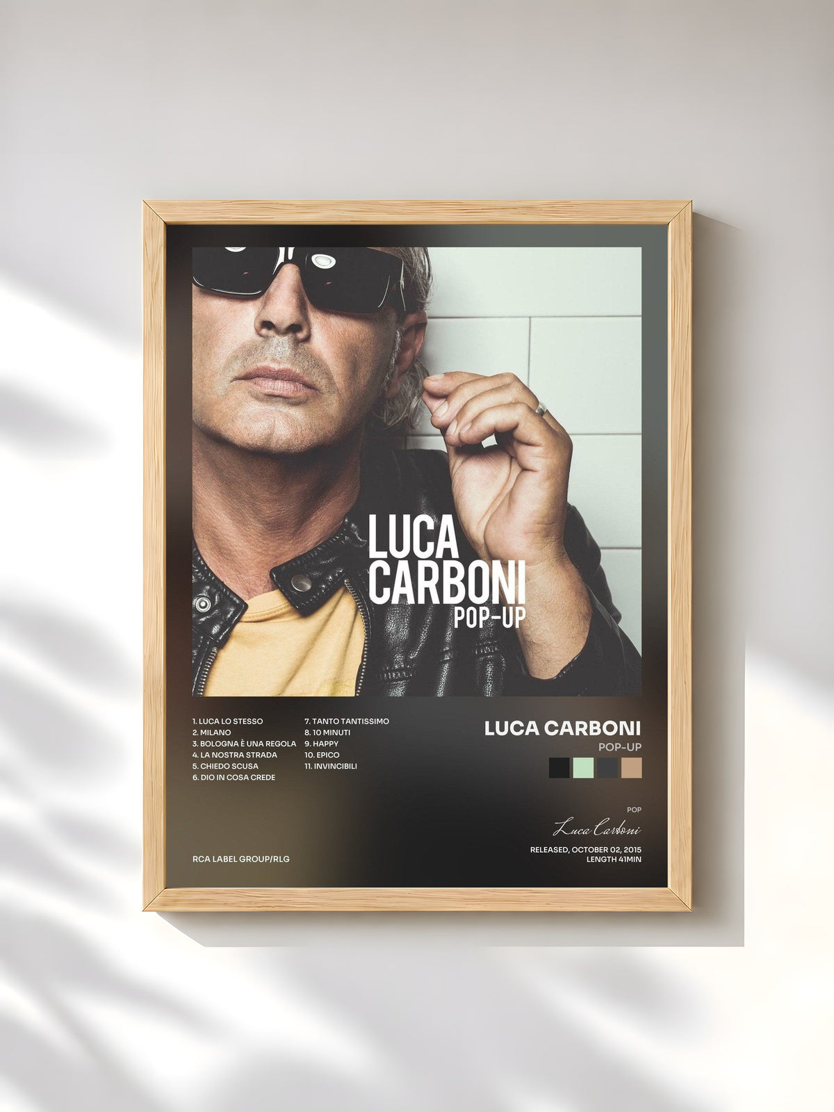 #bois Tableau de l'album Pop-Up de Luca Carboni, cadre en bois brut, imprimé et encadré en France