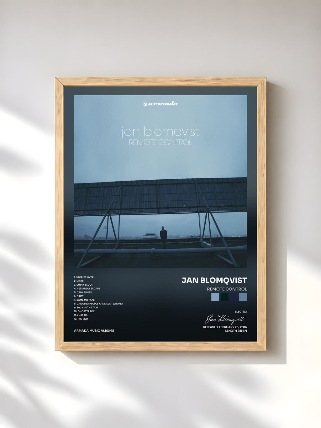 #bois Tableau de l'album Remote Control de Jan Blomqvist, cadre en bois brut, imprimé et encadré en France