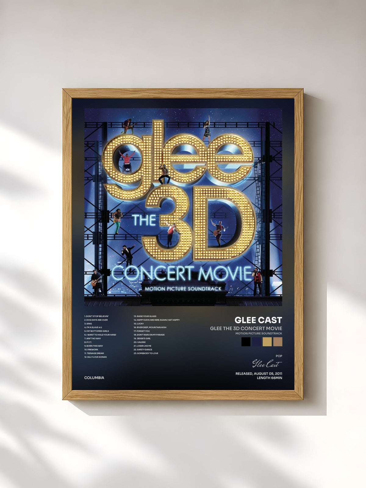 #bois Tableau de l'album Glee The 3D Concert Movie (Motion Picture Soundtrack) de Glee Cast, cadre en bois brut, imprimé et encadré en France