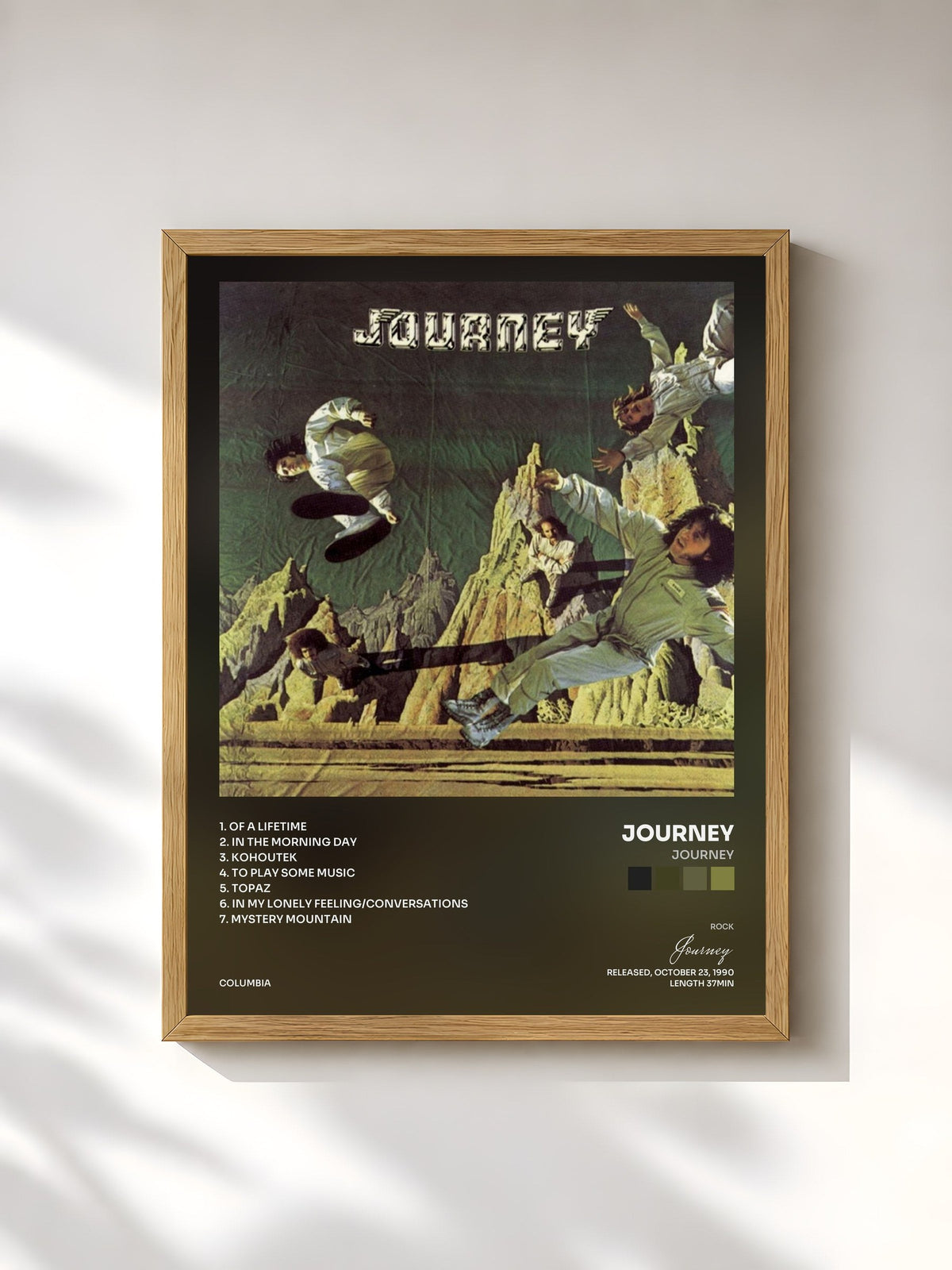 #bois Tableau de l'album Journey de Journey, cadre en bois brut, imprimé et encadré en France