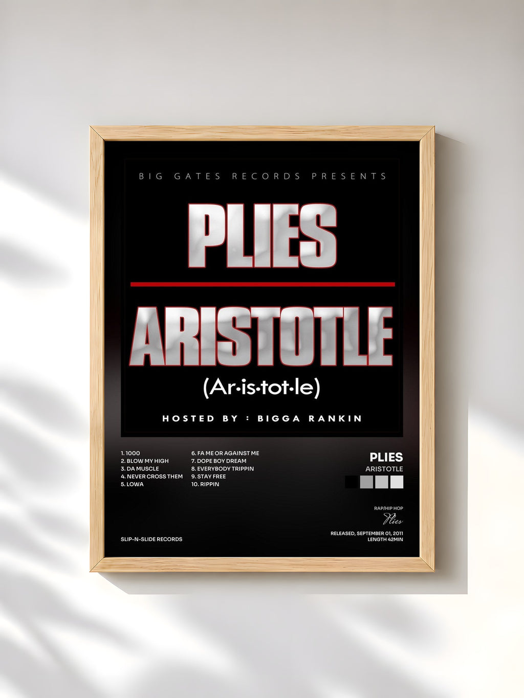 #bois Tableau de l'album Aristotle de Plies, cadre en bois brut, imprimé et encadré en France