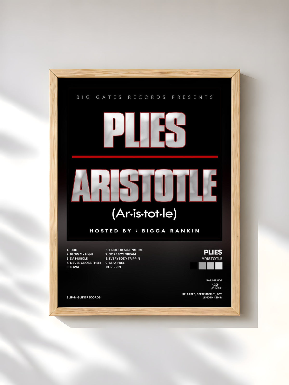 #bois Tableau de l'album Aristotle de Plies, cadre en bois brut, imprimé et encadré en France