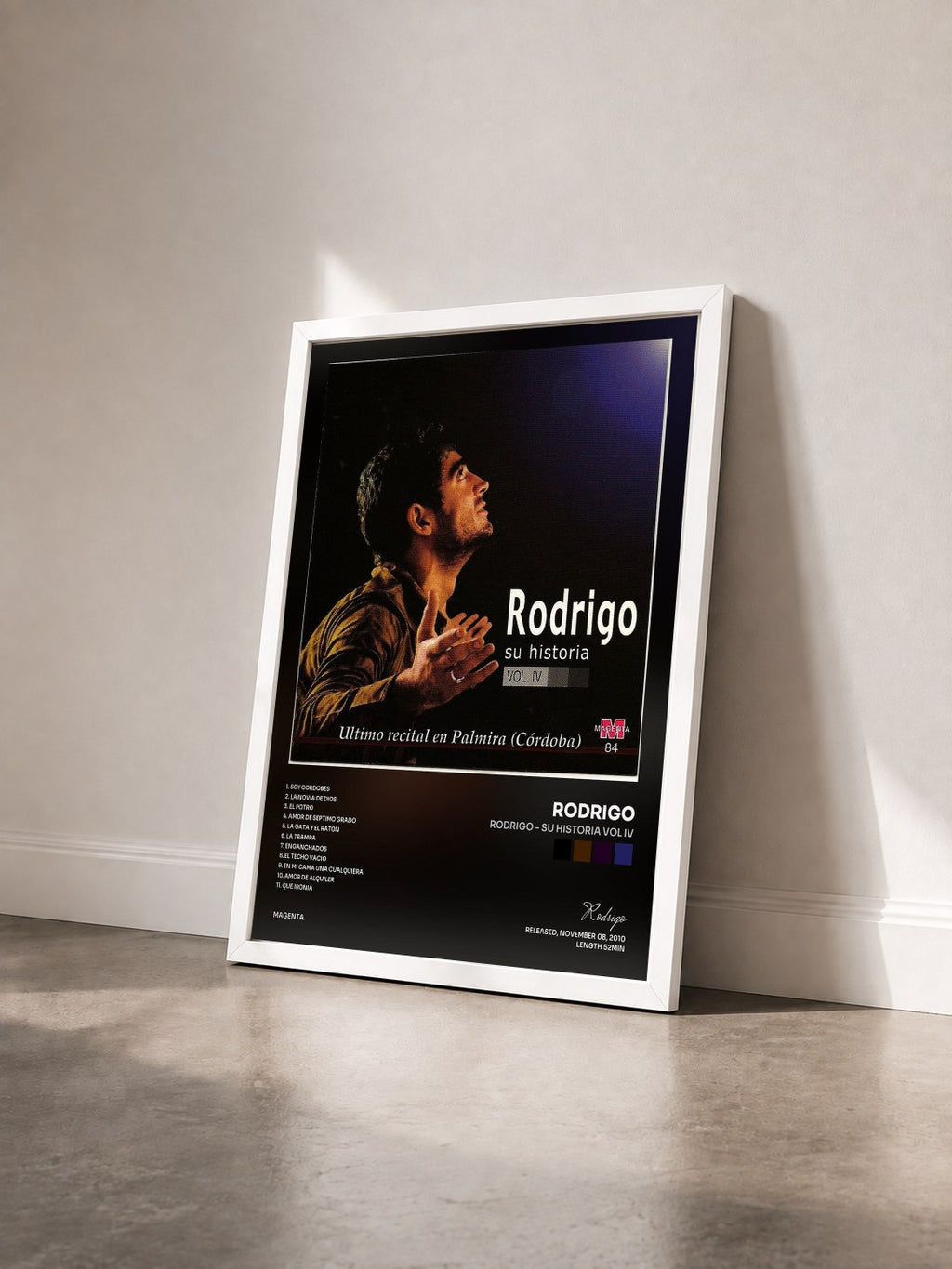 #blanc Tableau de l'album Rodrigo - Su historia vol IV de Rodrigo vu de trois quarts, cadre blanc