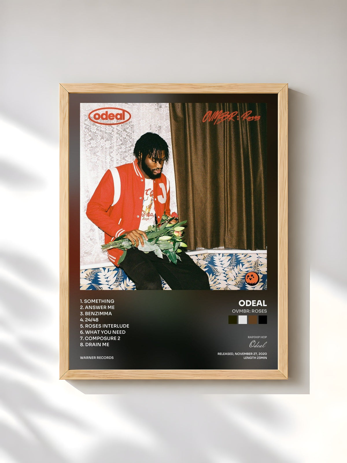 #bois Tableau de l'album OVMBR: Roses de Odeal, cadre en bois brut, imprimé et encadré en France
