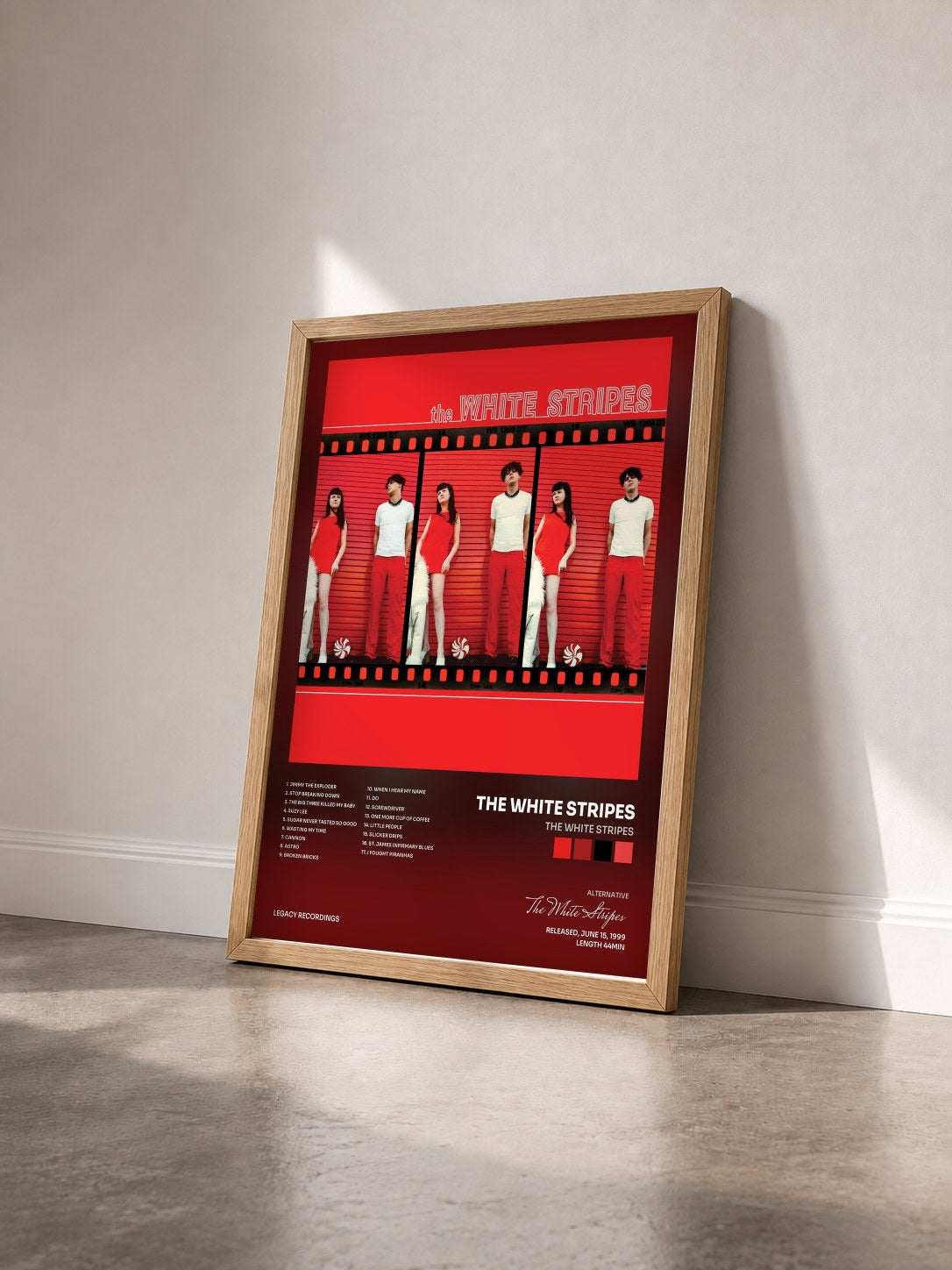 #bois Tableau de l'album The White Stripes de The White Stripes vu de trois quarts, cadre en bois brut
