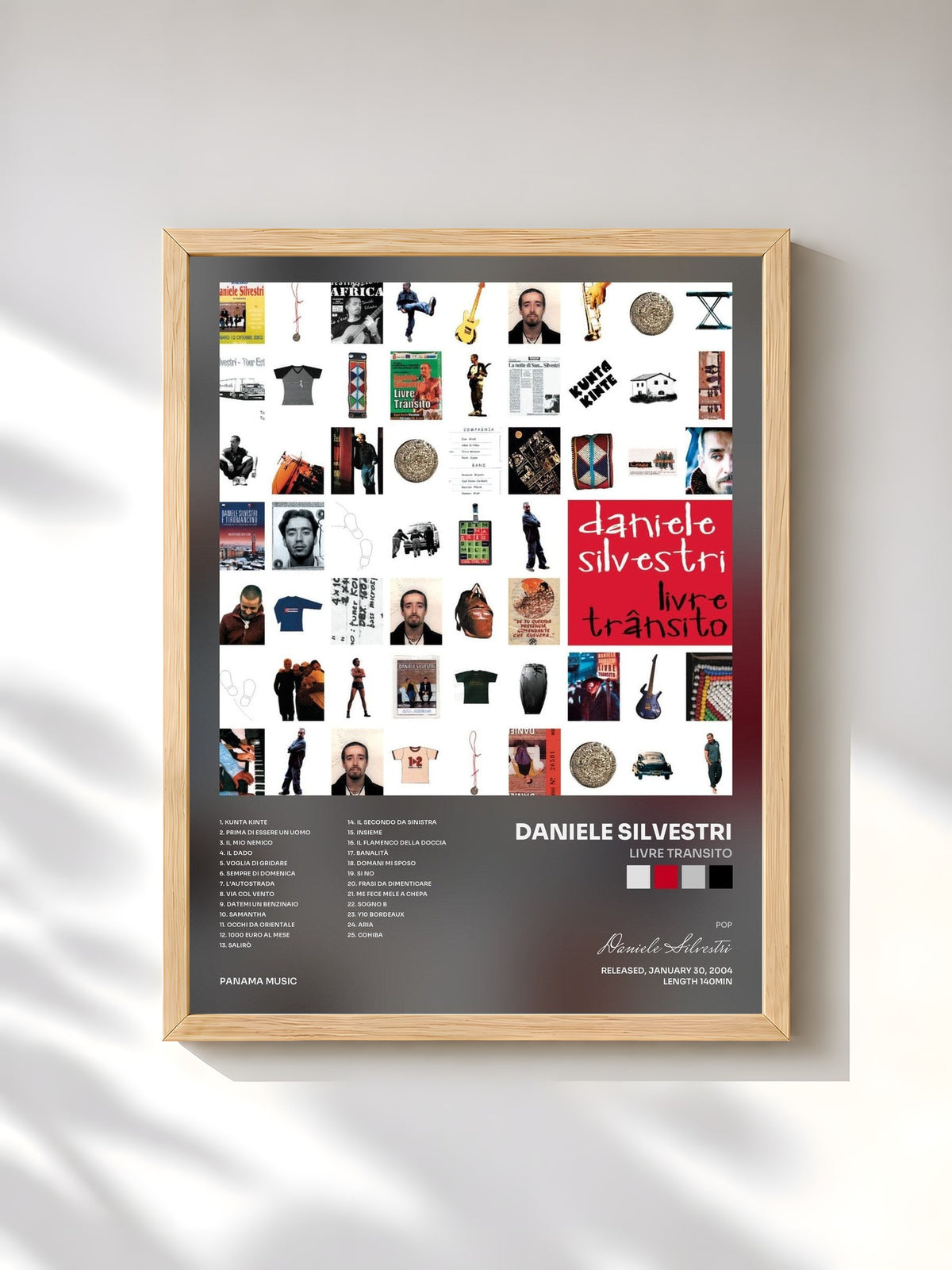 #bois Tableau de l'album Livre Transito de Daniele Silvestri, cadre en bois brut, imprimé et encadré en France