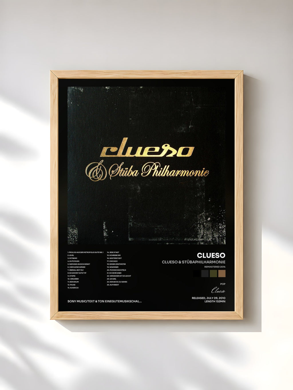 #bois Tableau de l'album Clueso & STÜBAphilharmonie (Remastered 2014) de Clueso, cadre en bois brut, imprimé et encadré en France