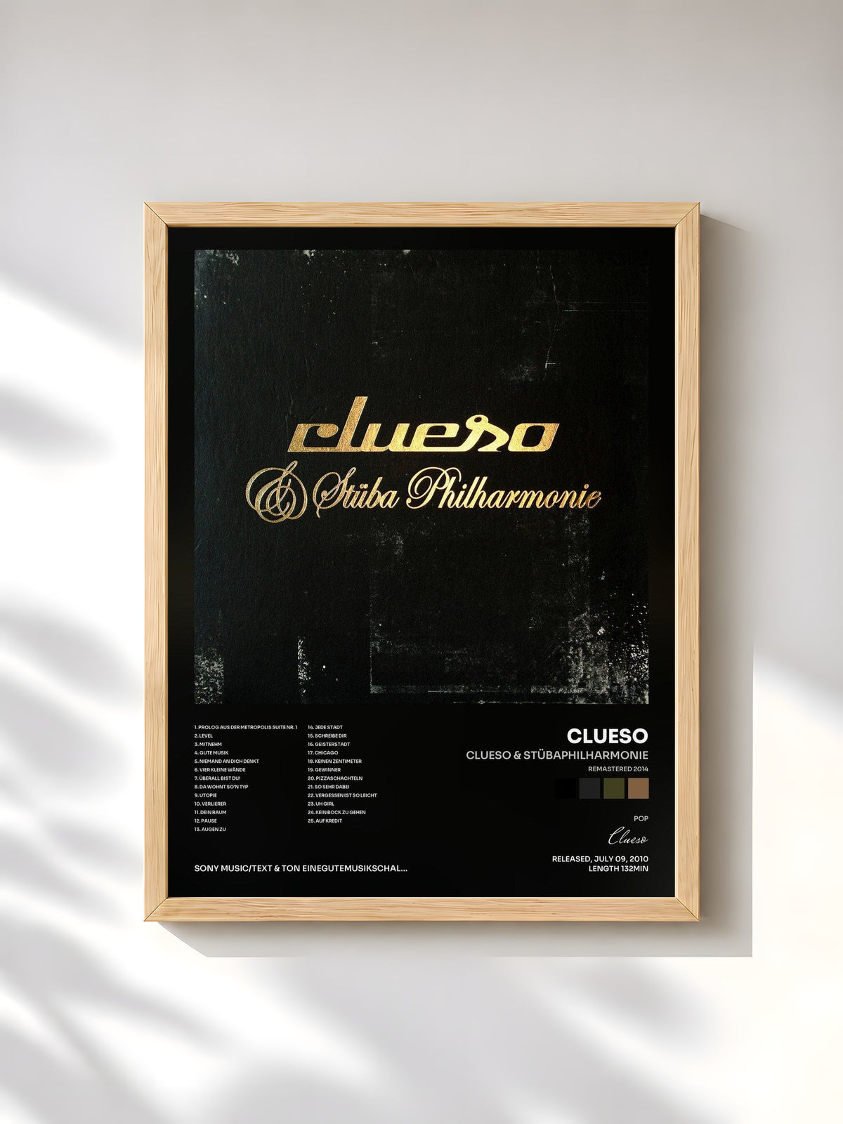 #bois Tableau de l'album Clueso & STÜBAphilharmonie (Remastered 2014) de Clueso, cadre en bois brut, imprimé et encadré en France