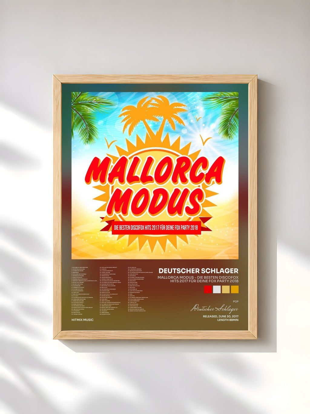 #bois Tableau de l'album Mallorca Modus - Die besten Discofox Hits 2017 für deine Fox Party 2018 de Deutscher Schlager, cadre en bois brut, imprimé et encadré en France