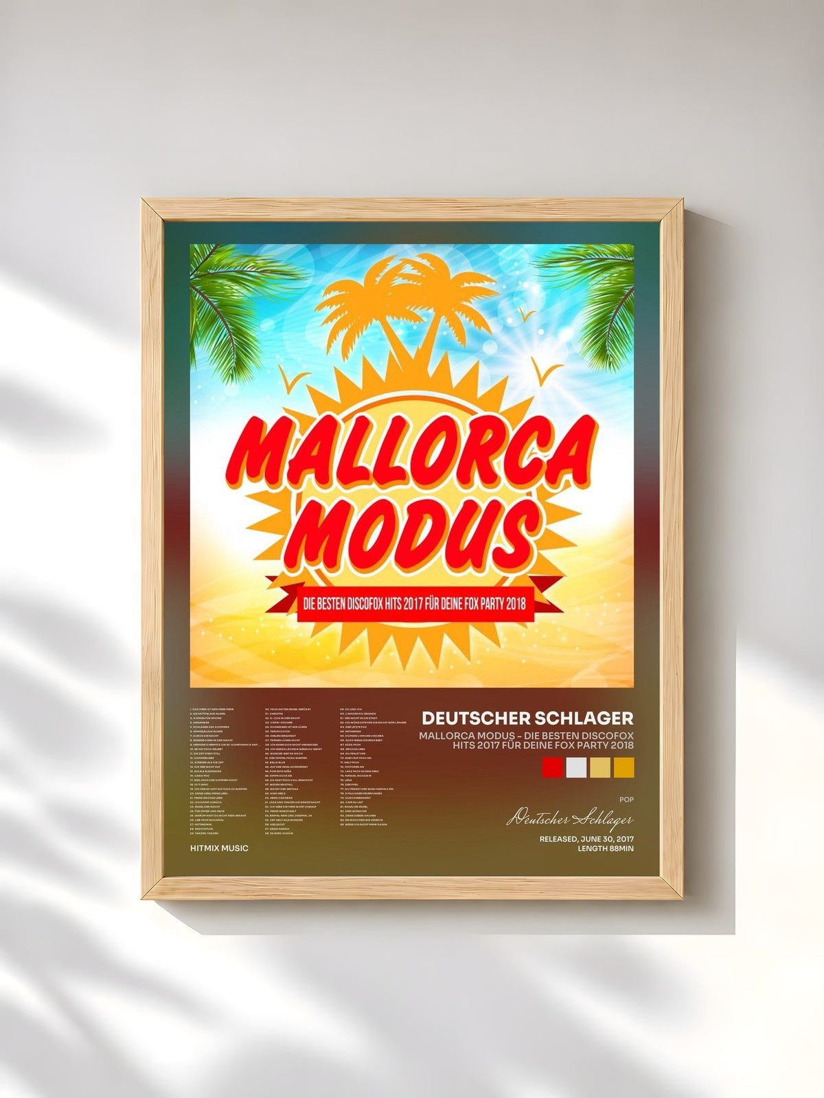#bois Tableau de l'album Mallorca Modus - Die besten Discofox Hits 2017 für deine Fox Party 2018 de Deutscher Schlager, cadre en bois brut, imprimé et encadré en France