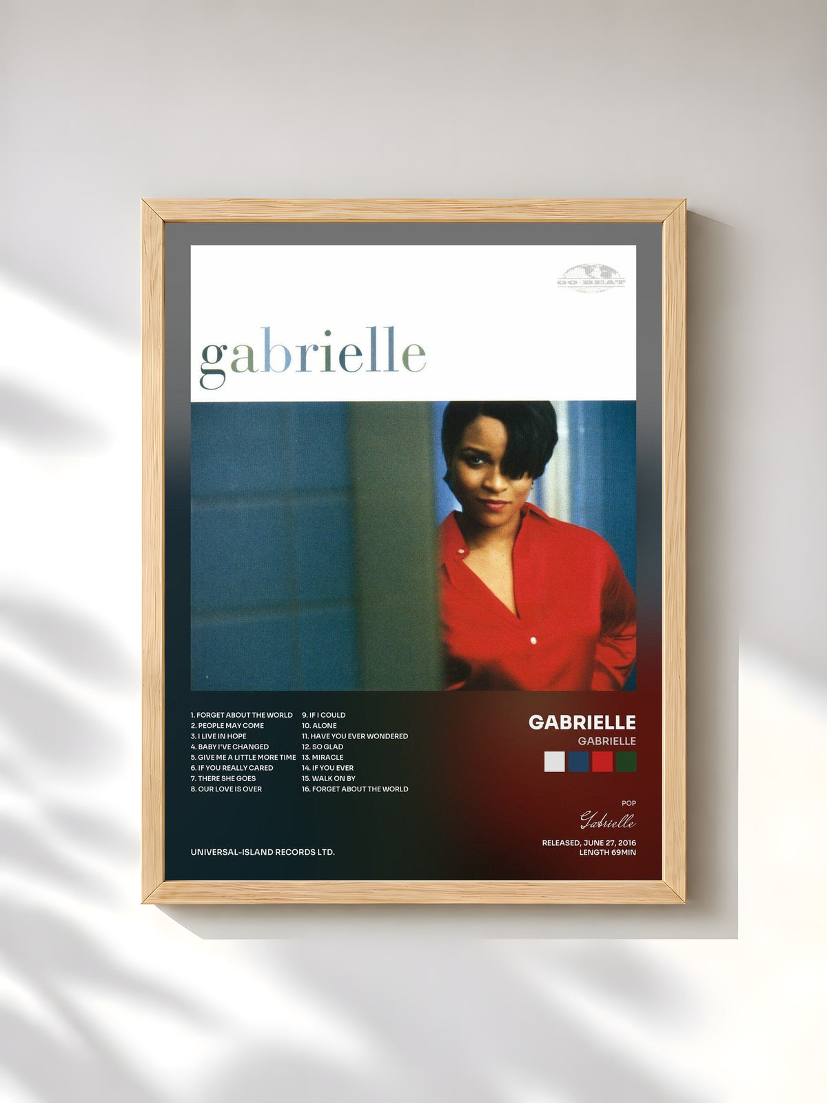 #bois Tableau de l'album Gabrielle de Gabrielle, cadre en bois brut, imprimé et encadré en France