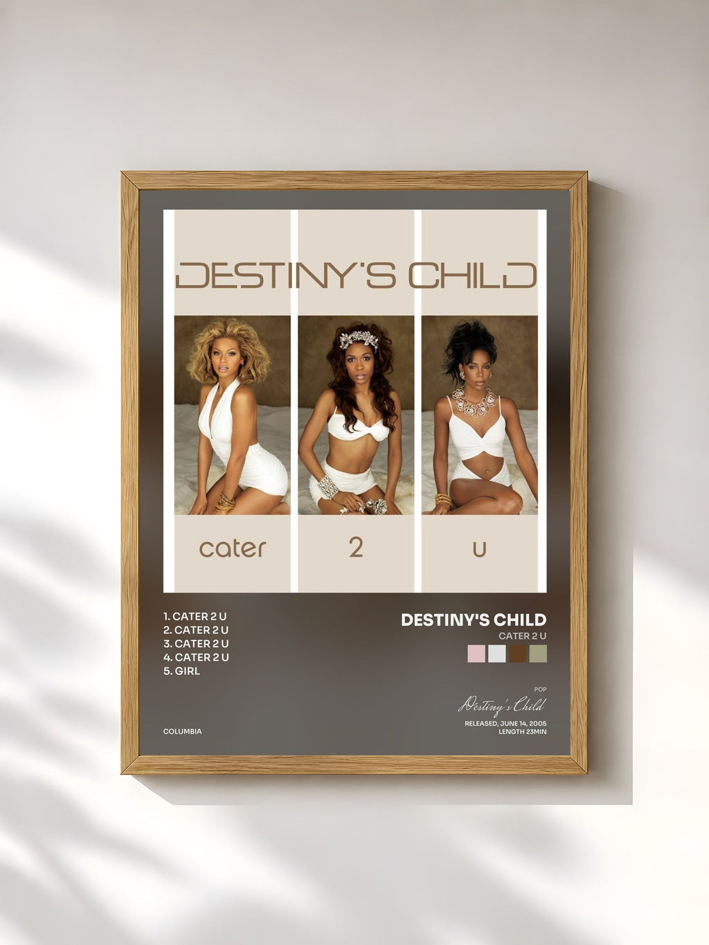 #bois Tableau de l'album Cater 2 U de Destiny's Child, cadre en bois brut, imprimé et encadré en France