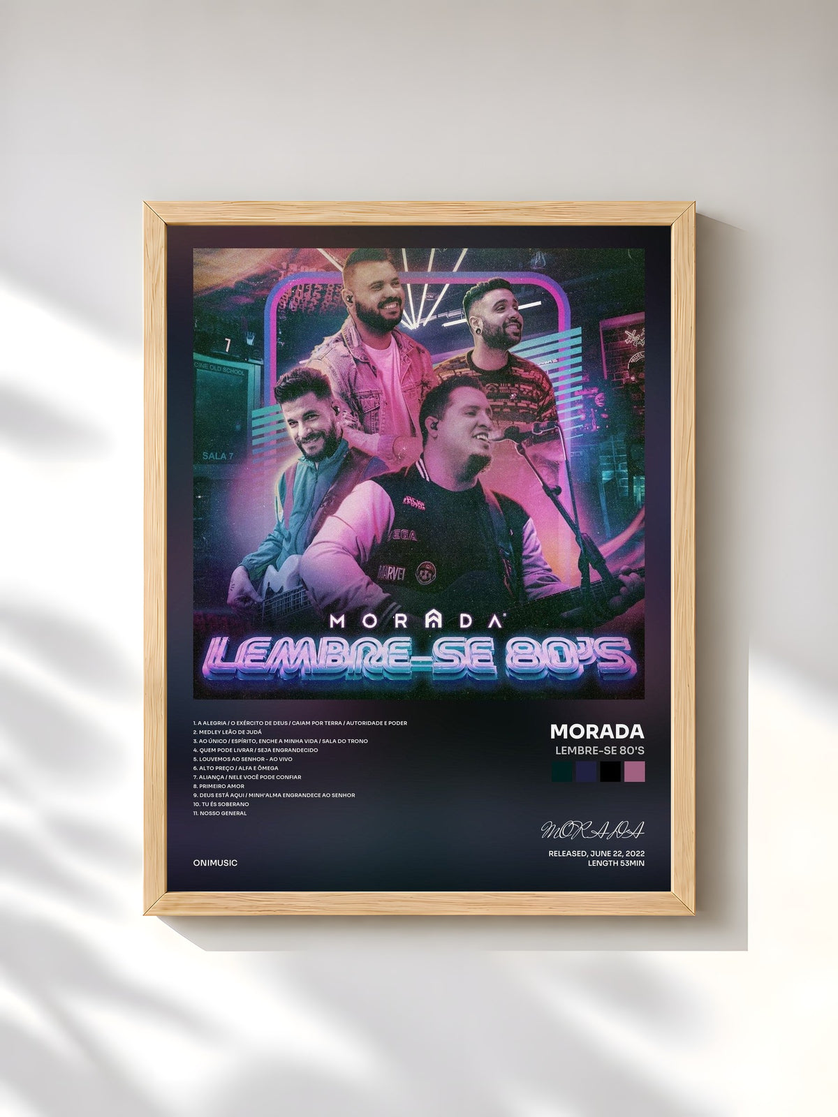 #bois Tableau de l'album Lembre-se 80's de MORADA, cadre en bois brut, imprimé et encadré en France