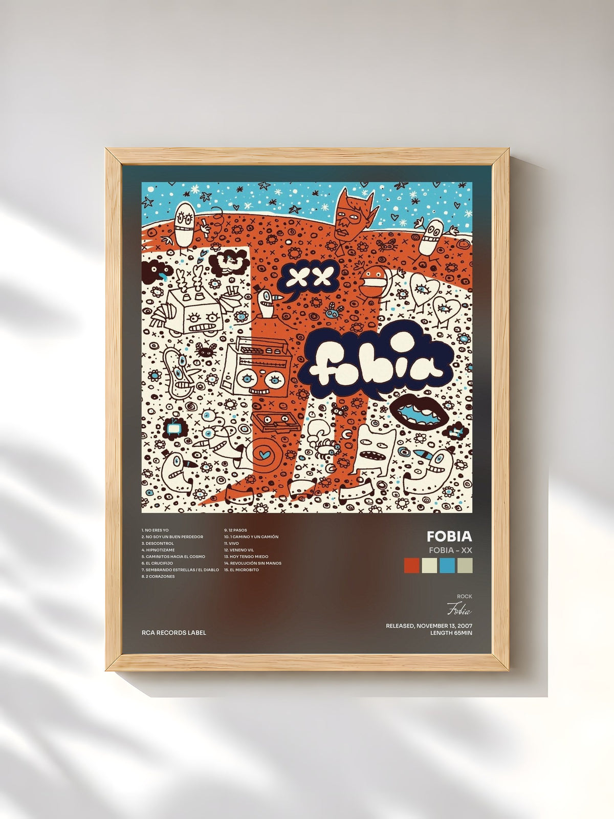 #bois Tableau de l'album Fobia - XX de Fobia, cadre en bois brut, imprimé et encadré en France