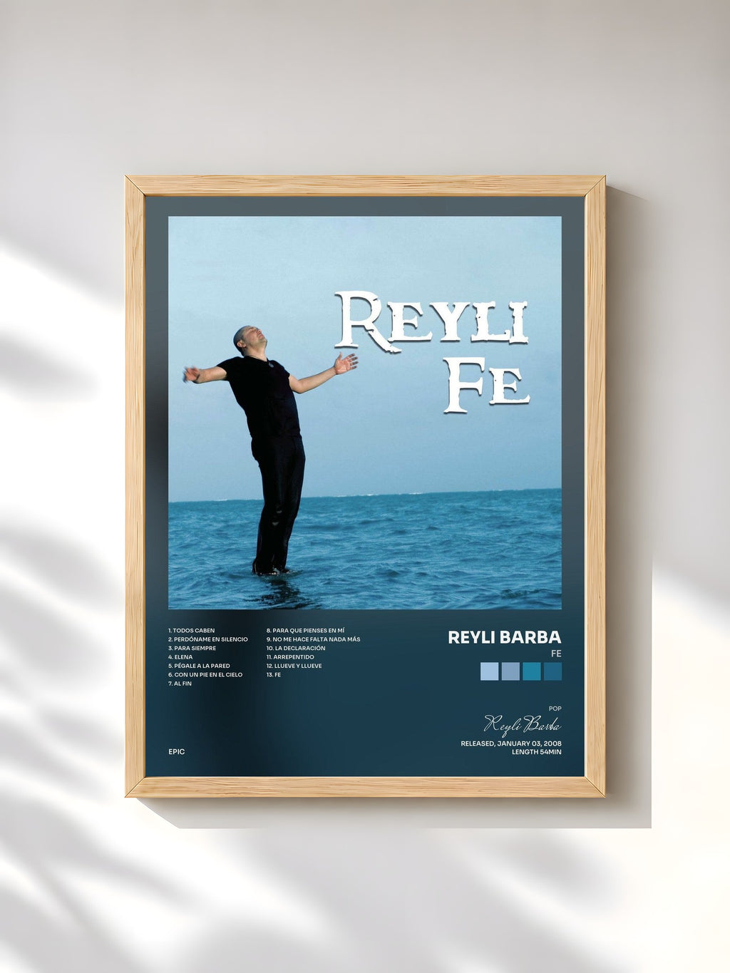 #bois Tableau de l'album Fe de Reyli Barba, cadre en bois brut, imprimé et encadré en France