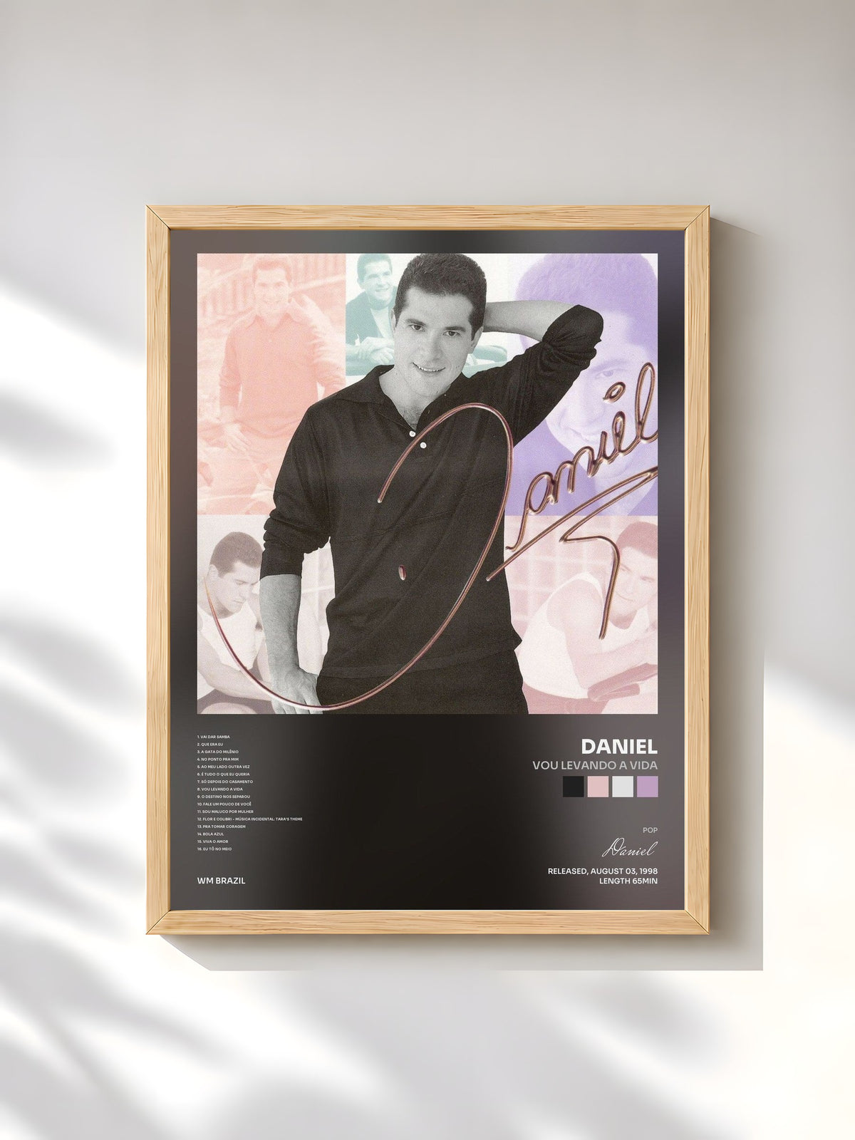 #bois Tableau de l'album Vou Levando a Vida de Daniel, cadre en bois brut, imprimé et encadré en France