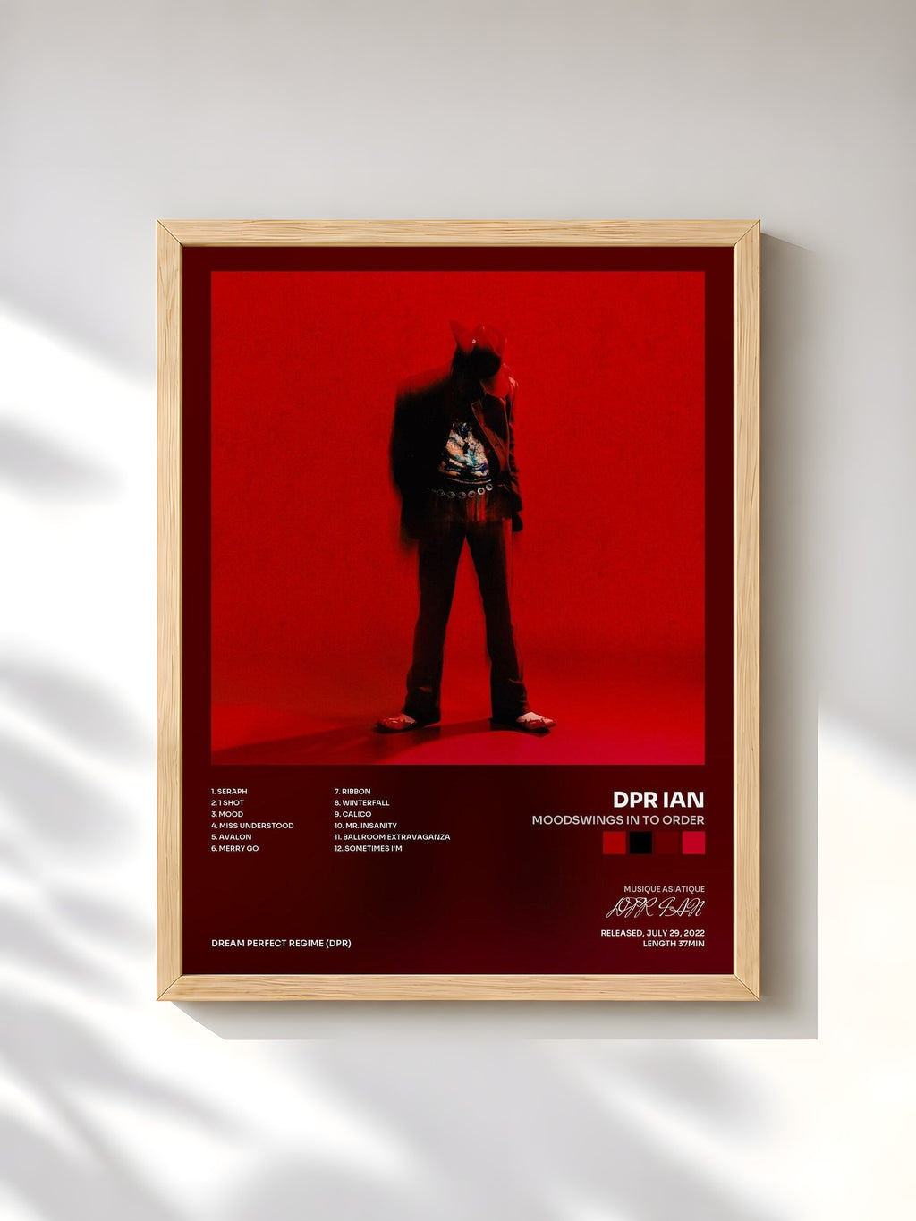 #bois Tableau de l'album Moodswings In To Order de DPR IAN, cadre en bois brut, imprimé et encadré en France