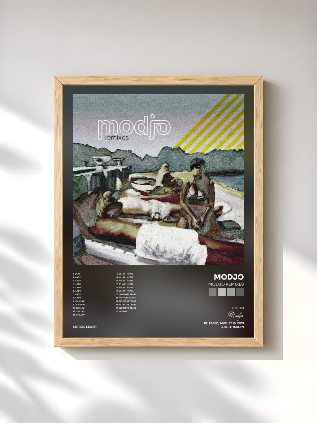 #bois Tableau de l'album Modjo Remixes de Modjo, cadre en bois brut, imprimé et encadré en France