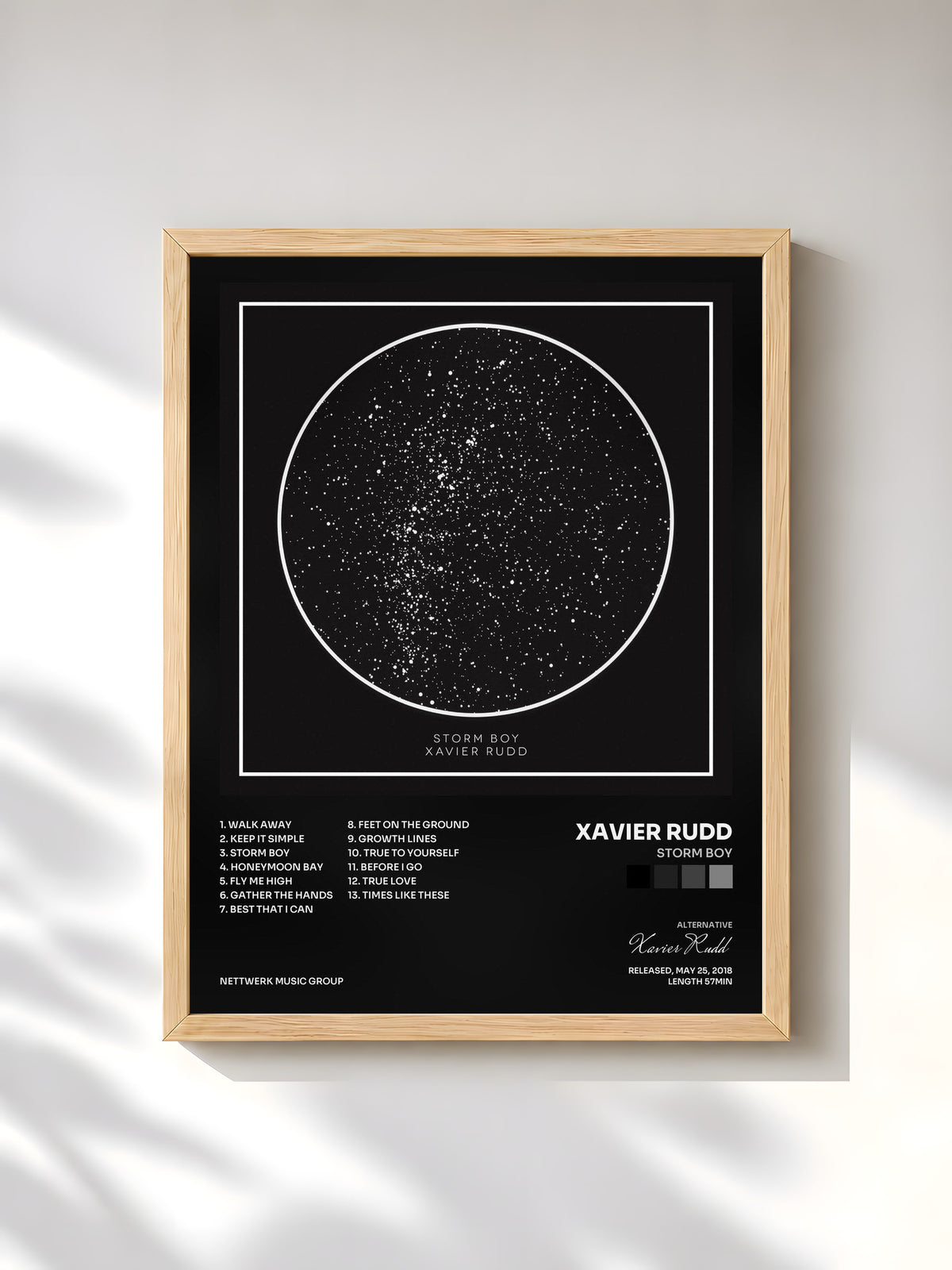 #bois Tableau de l'album Storm Boy de Xavier Rudd, cadre en bois brut, imprimé et encadré en France