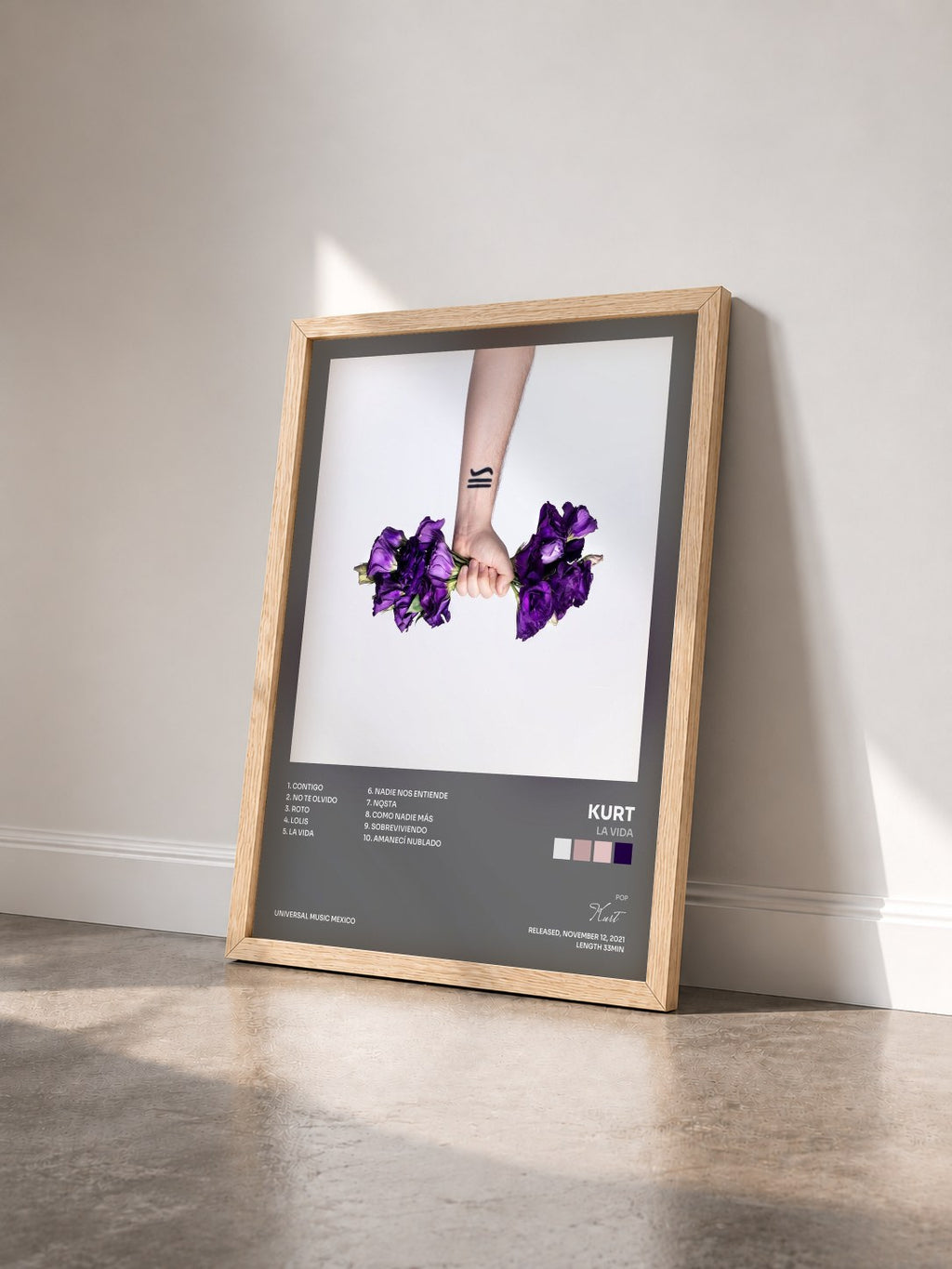 #bois Tableau de l'album La Vida de Kurt vu de trois quarts, cadre en bois brut
