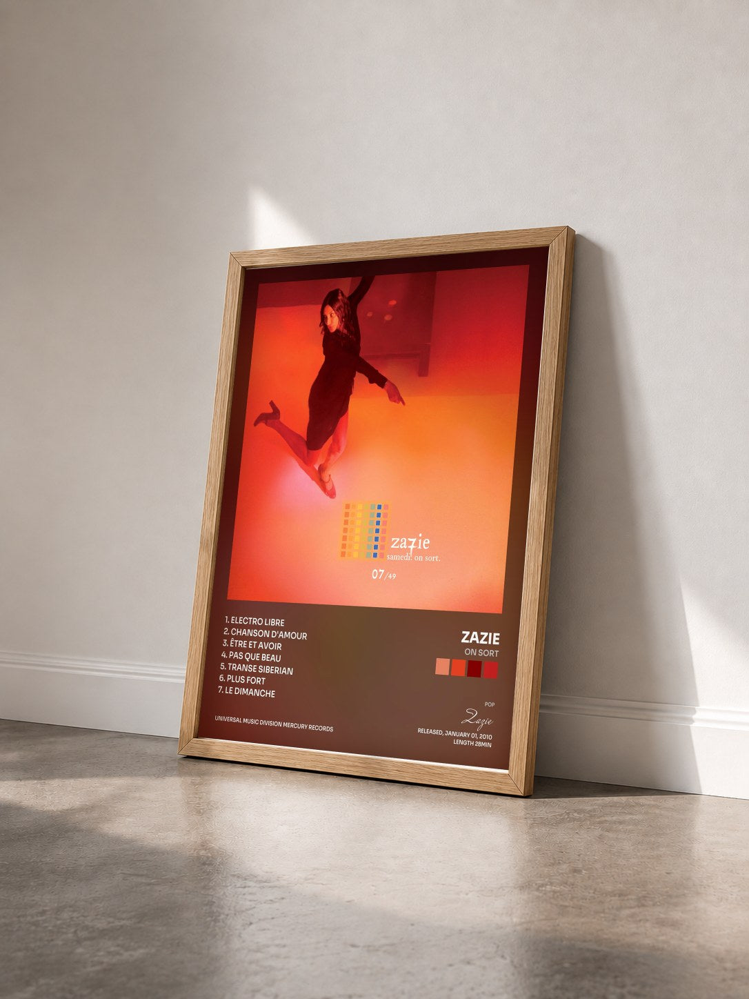 #bois Tableau de l'album On Sort de Zazie vu de trois quarts, cadre en bois brut