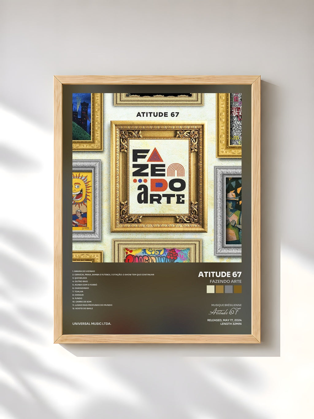 #bois Tableau de l'album Fazendo Arte de Atitude 67, cadre en bois brut, imprimé et encadré en France