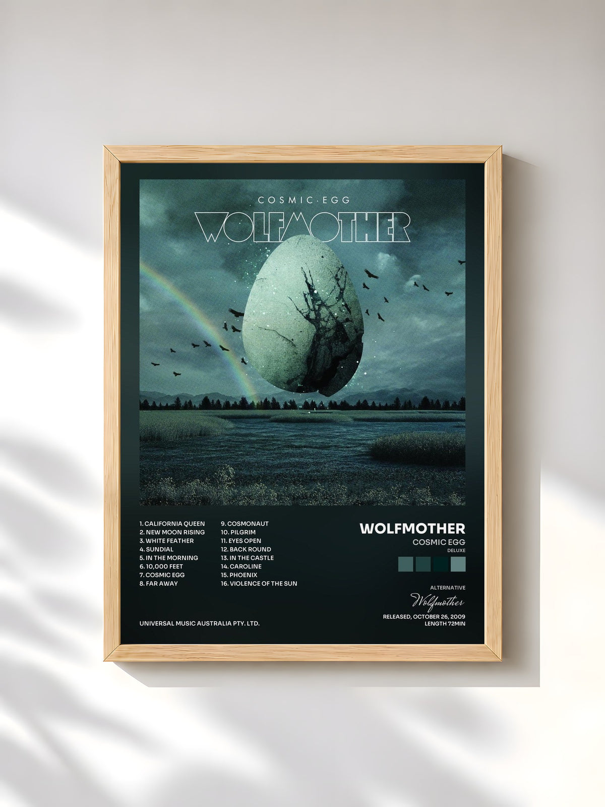 #bois Tableau de l'album Cosmic Egg (Deluxe) de Wolfmother, cadre en bois brut, imprimé et encadré en France